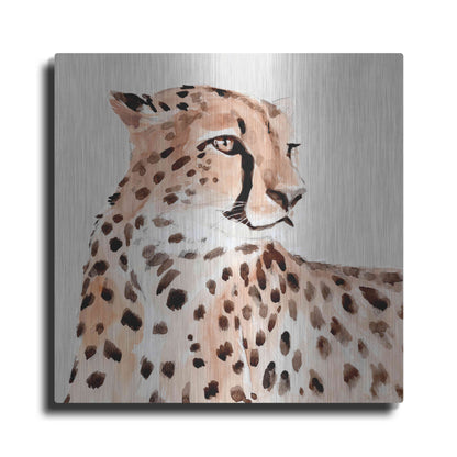 Luxe Metal Art 'Saharan Cheetah I' by Annie Warren, Metal Wall Art