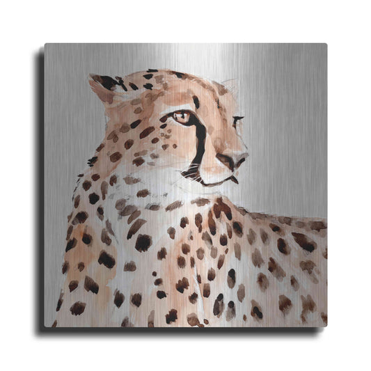 Luxe Metal Art 'Saharan Cheetah I' by Annie Warren, Metal Wall Art