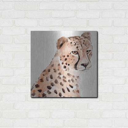 Luxe Metal Art 'Saharan Cheetah II' by Annie Warren, Metal Wall Art,24x24