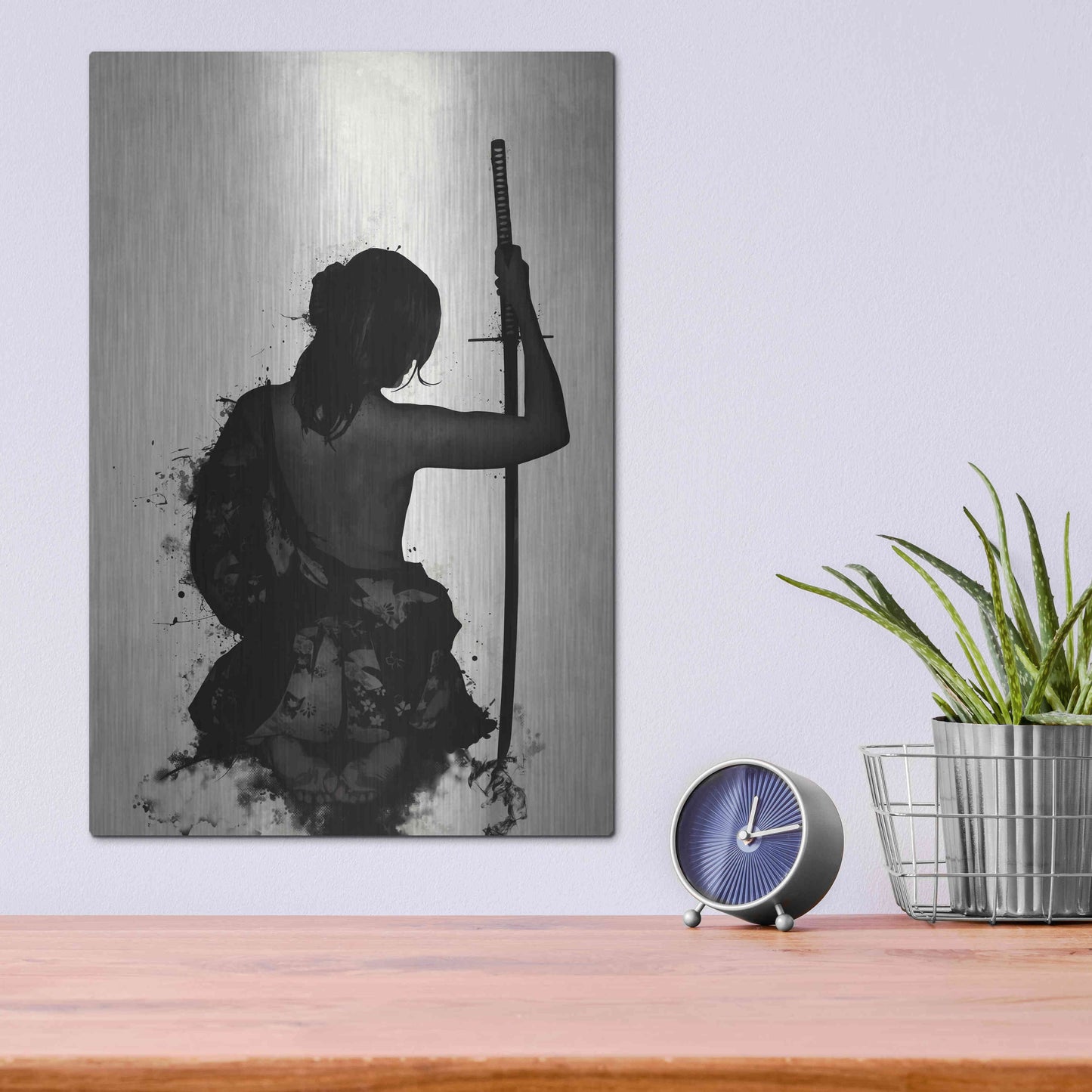 Luxe Metal Art 'Female Samurai-Onna Bugeisha' by Nicklas Gustafsson, Metal Wall Art,12x16