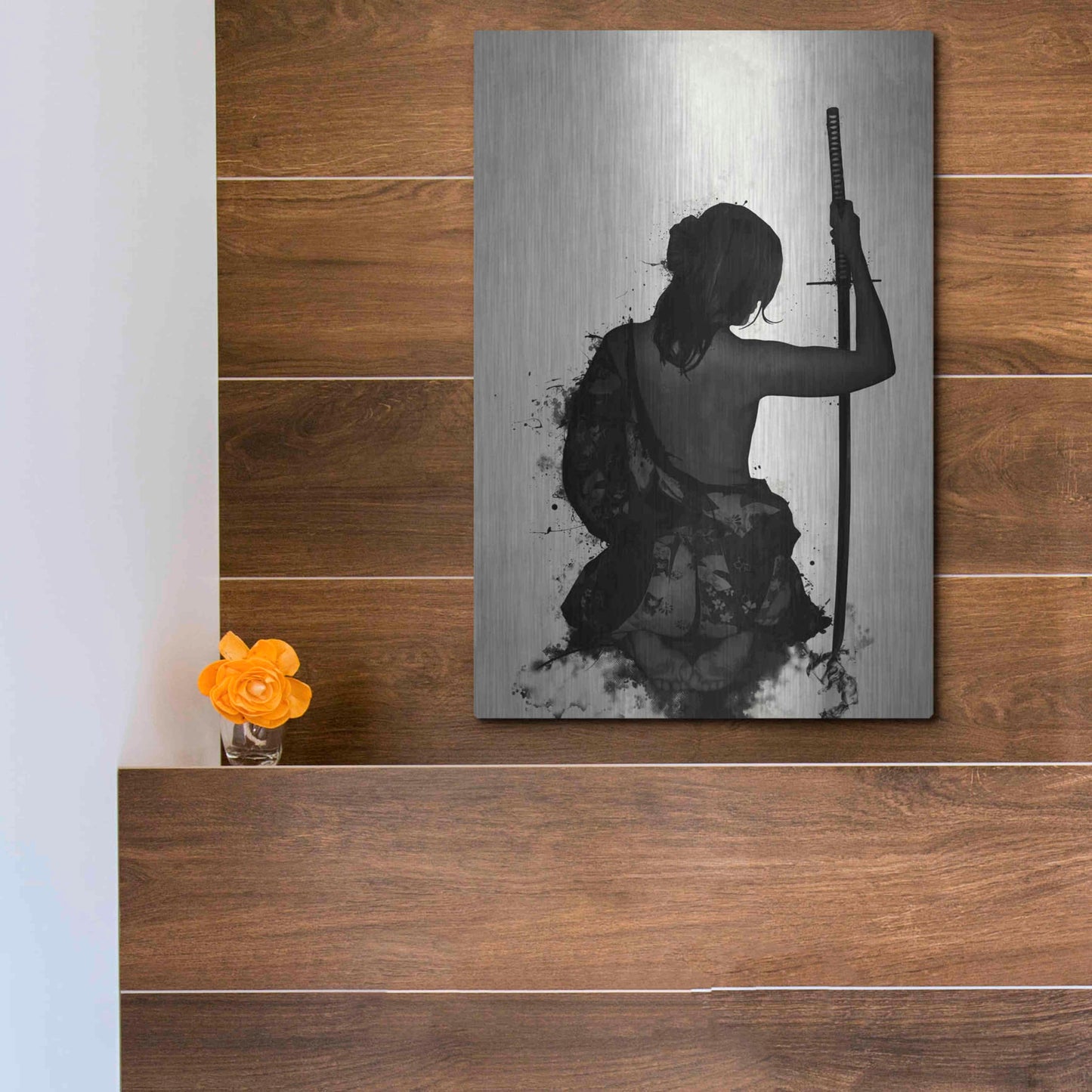 Luxe Metal Art 'Female Samurai-Onna Bugeisha' by Nicklas Gustafsson, Metal Wall Art,12x16