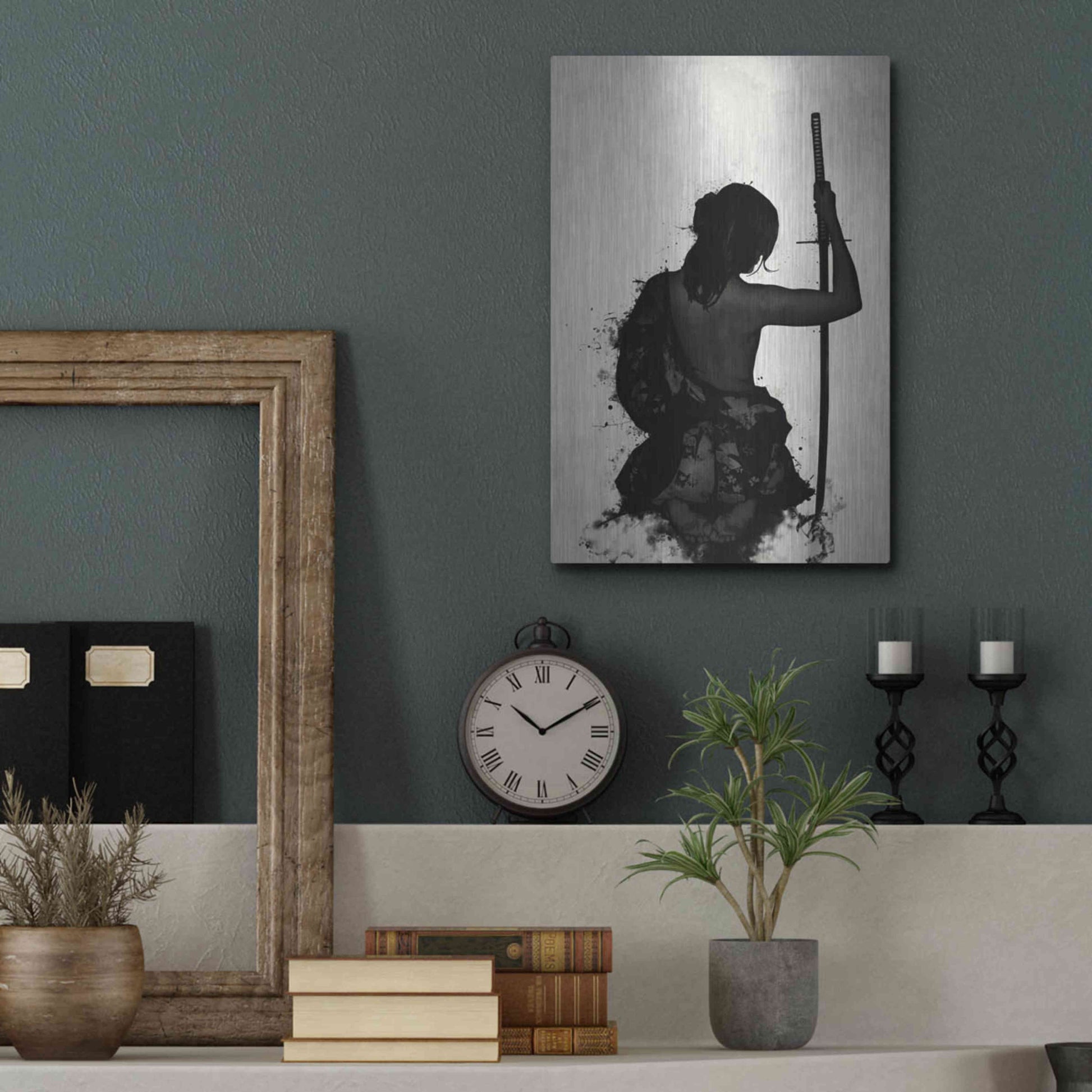 Luxe Metal Art 'Female Samurai-Onna Bugeisha' by Nicklas Gustafsson, Metal Wall Art,12x16
