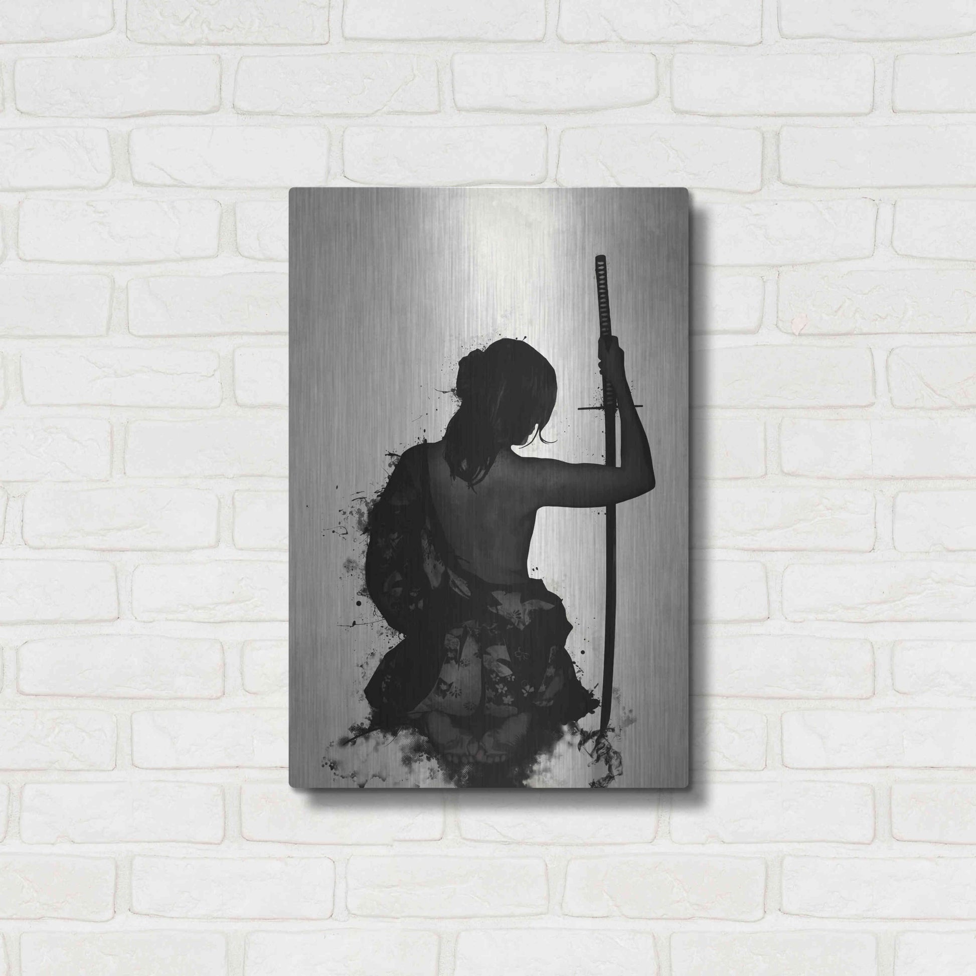 Luxe Metal Art 'Female Samurai-Onna Bugeisha' by Nicklas Gustafsson, Metal Wall Art,16x24