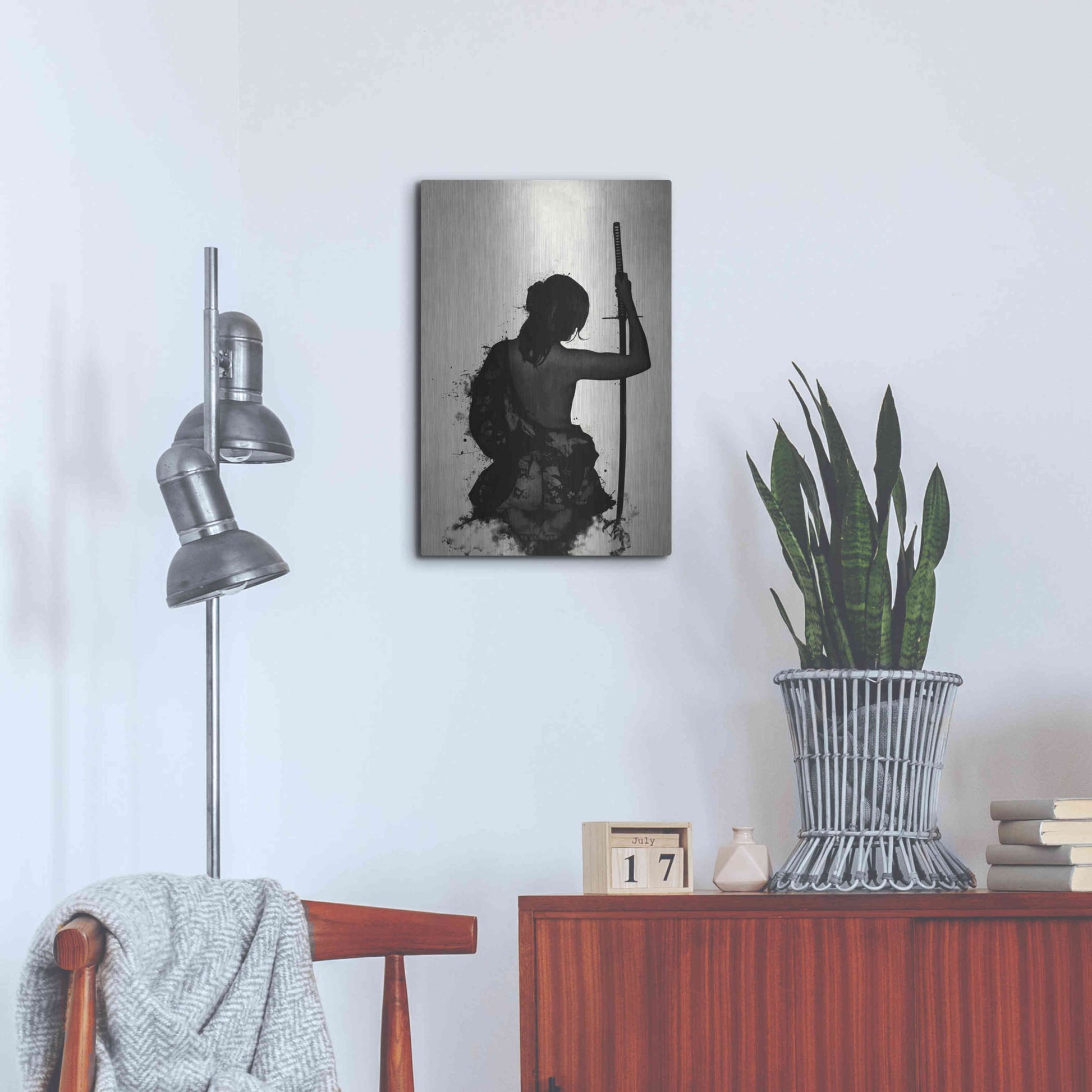 Luxe Metal Art 'Female Samurai-Onna Bugeisha' by Nicklas Gustafsson, Metal Wall Art,16x24