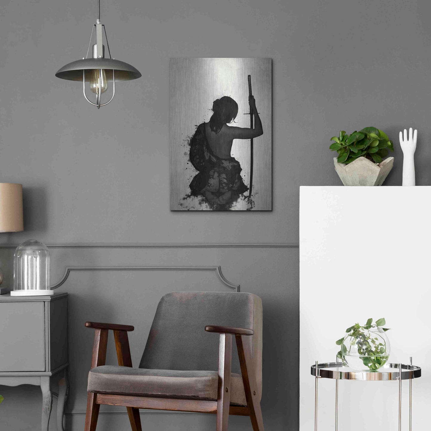 Luxe Metal Art 'Female Samurai-Onna Bugeisha' by Nicklas Gustafsson, Metal Wall Art,16x24