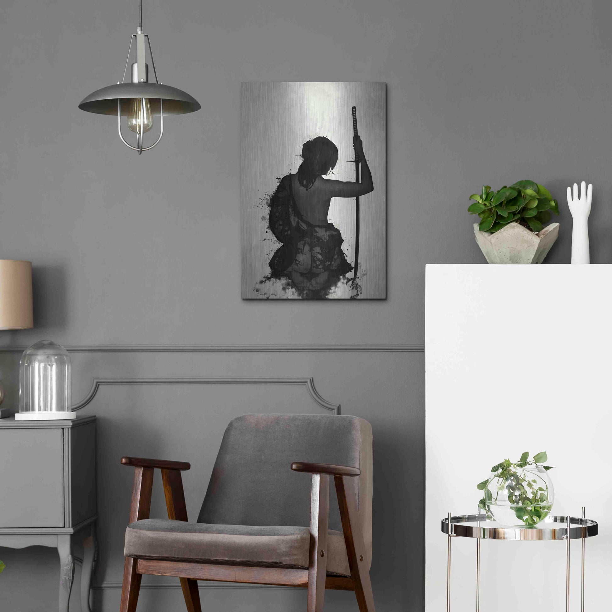 Luxe Metal Art 'Female Samurai-Onna Bugeisha' by Nicklas Gustafsson, Metal Wall Art,16x24