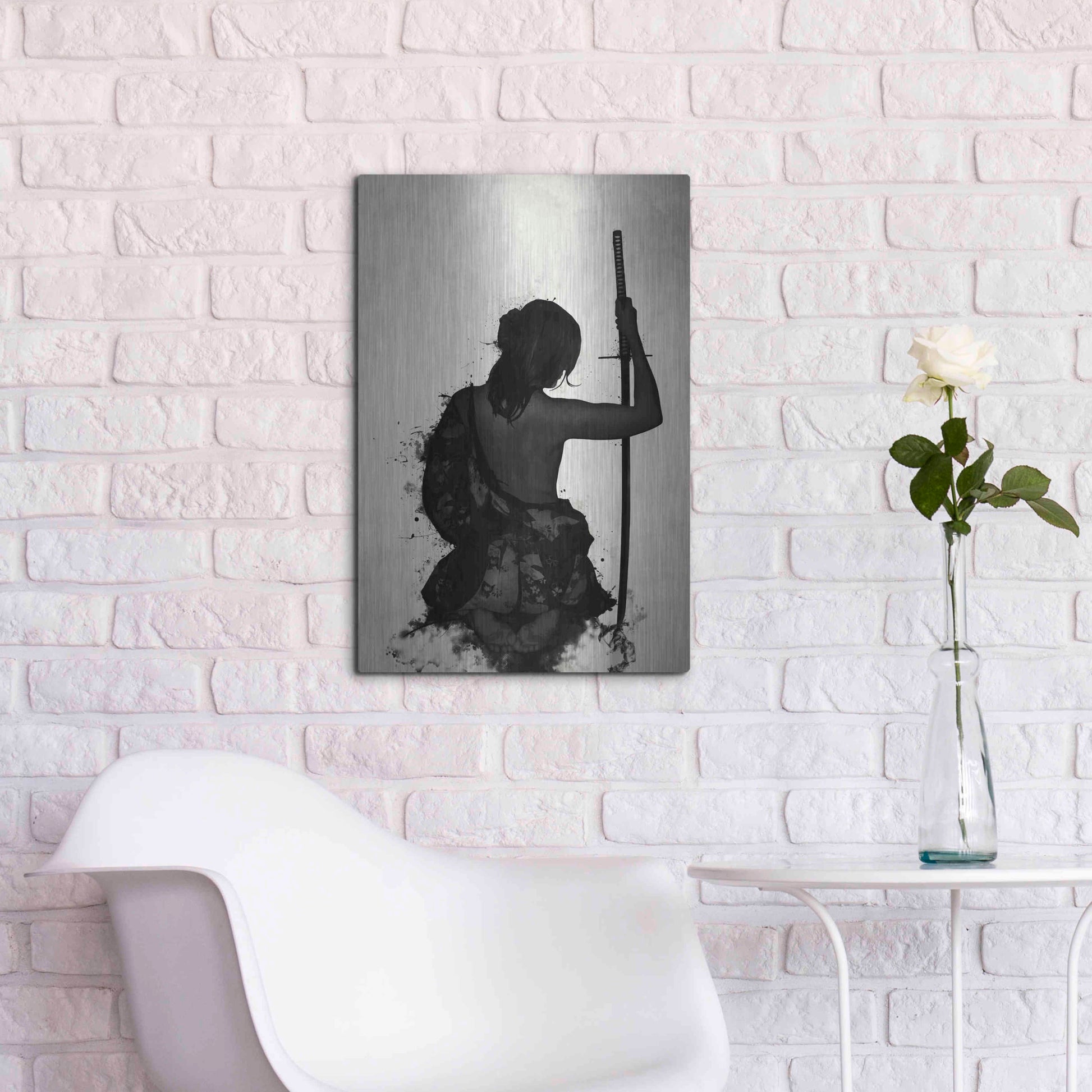 Luxe Metal Art 'Female Samurai-Onna Bugeisha' by Nicklas Gustafsson, Metal Wall Art,16x24