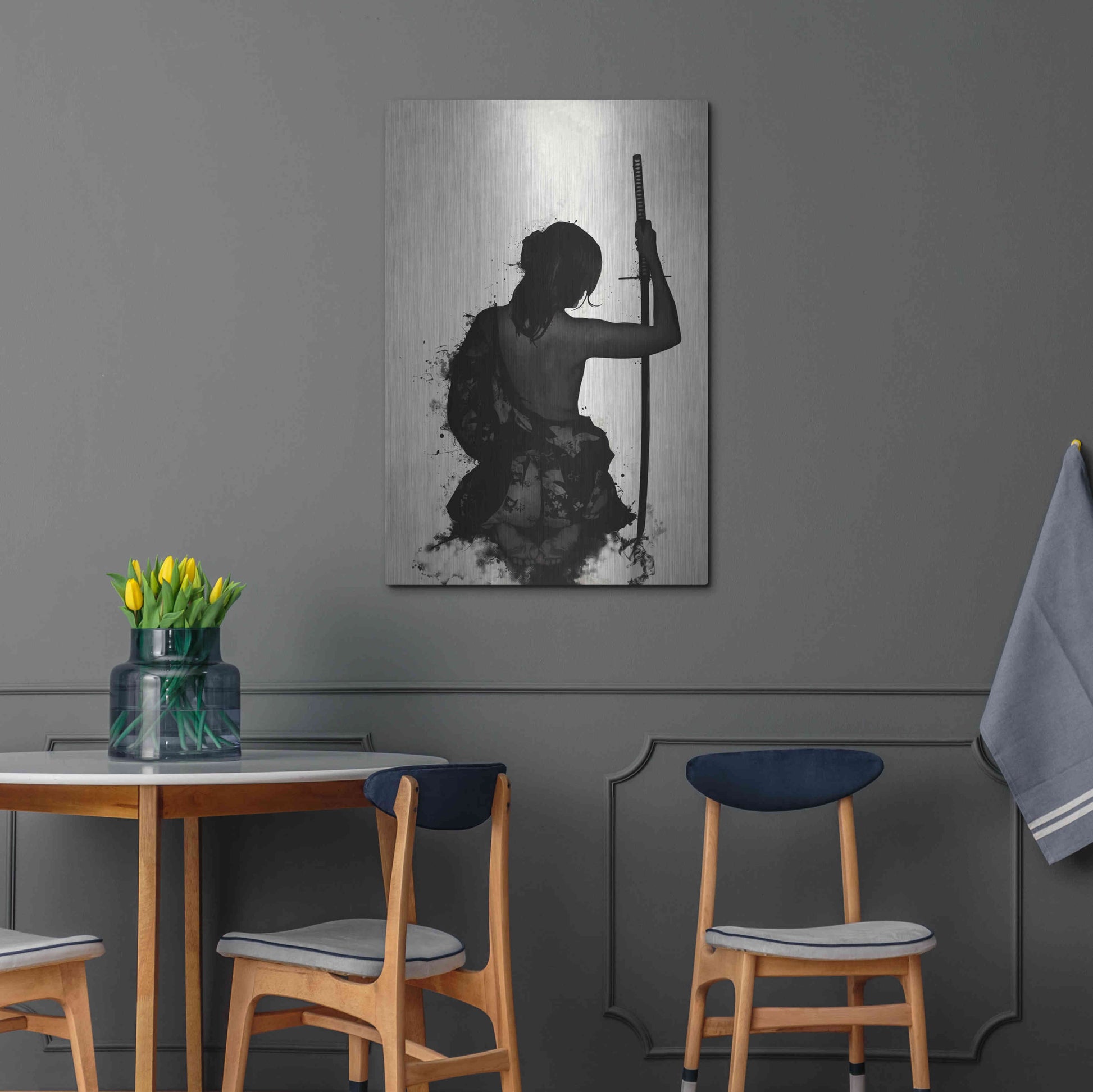 Luxe Metal Art 'Female Samurai-Onna Bugeisha' by Nicklas Gustafsson, Metal Wall Art,24x36