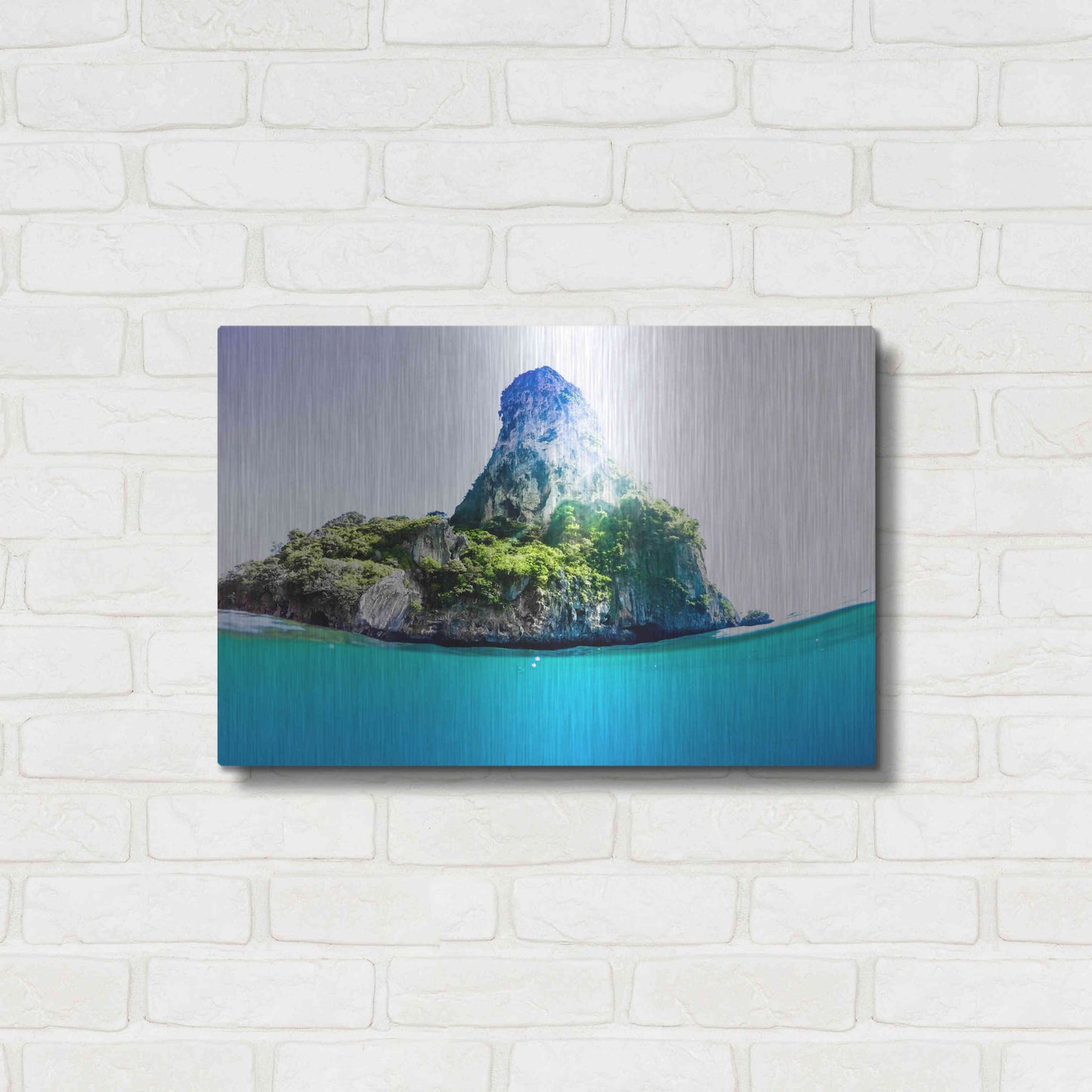 Luxe Metal Art 'Tropical Island' by Nicklas Gustafsson, Metal Wall Art,24x16