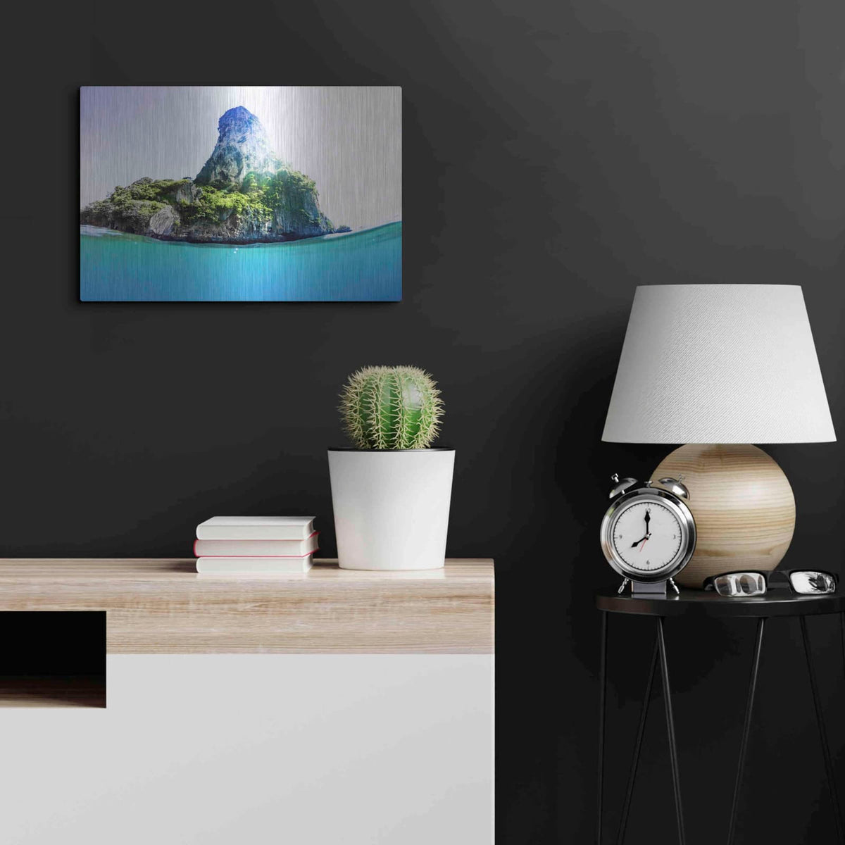 'Tropical Island' by Nicklas Gustafsson – Metal Wall Art, 24x16 room view