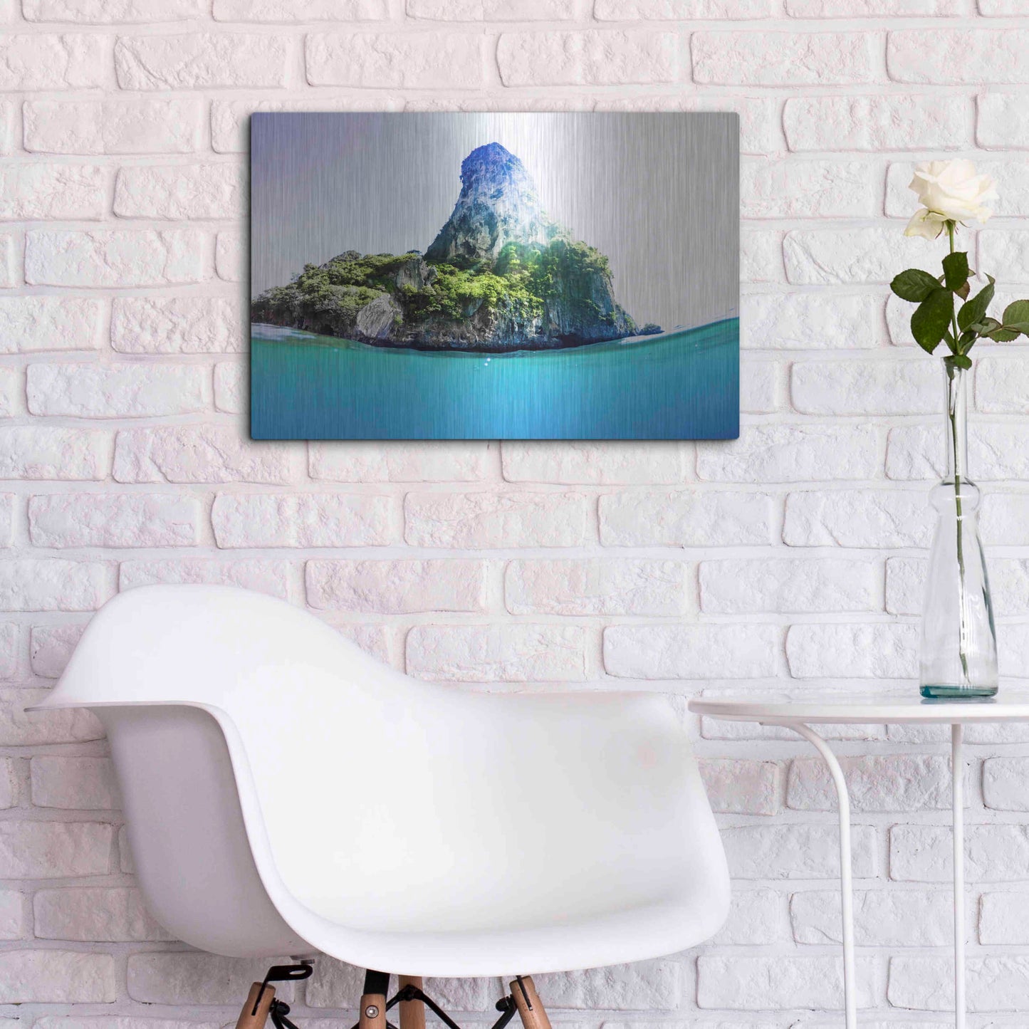 Luxe Metal Art 'Tropical Island' by Nicklas Gustafsson, Metal Wall Art,24x16