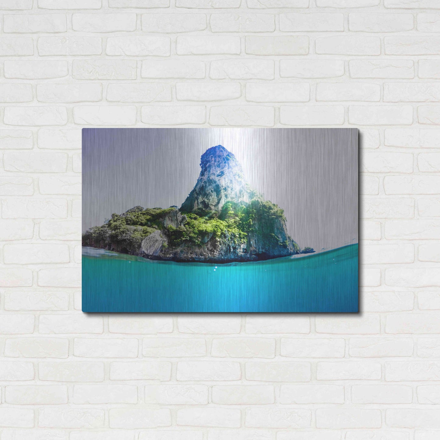 Luxe Metal Art 'Tropical Island' by Nicklas Gustafsson, Metal Wall Art,36x24