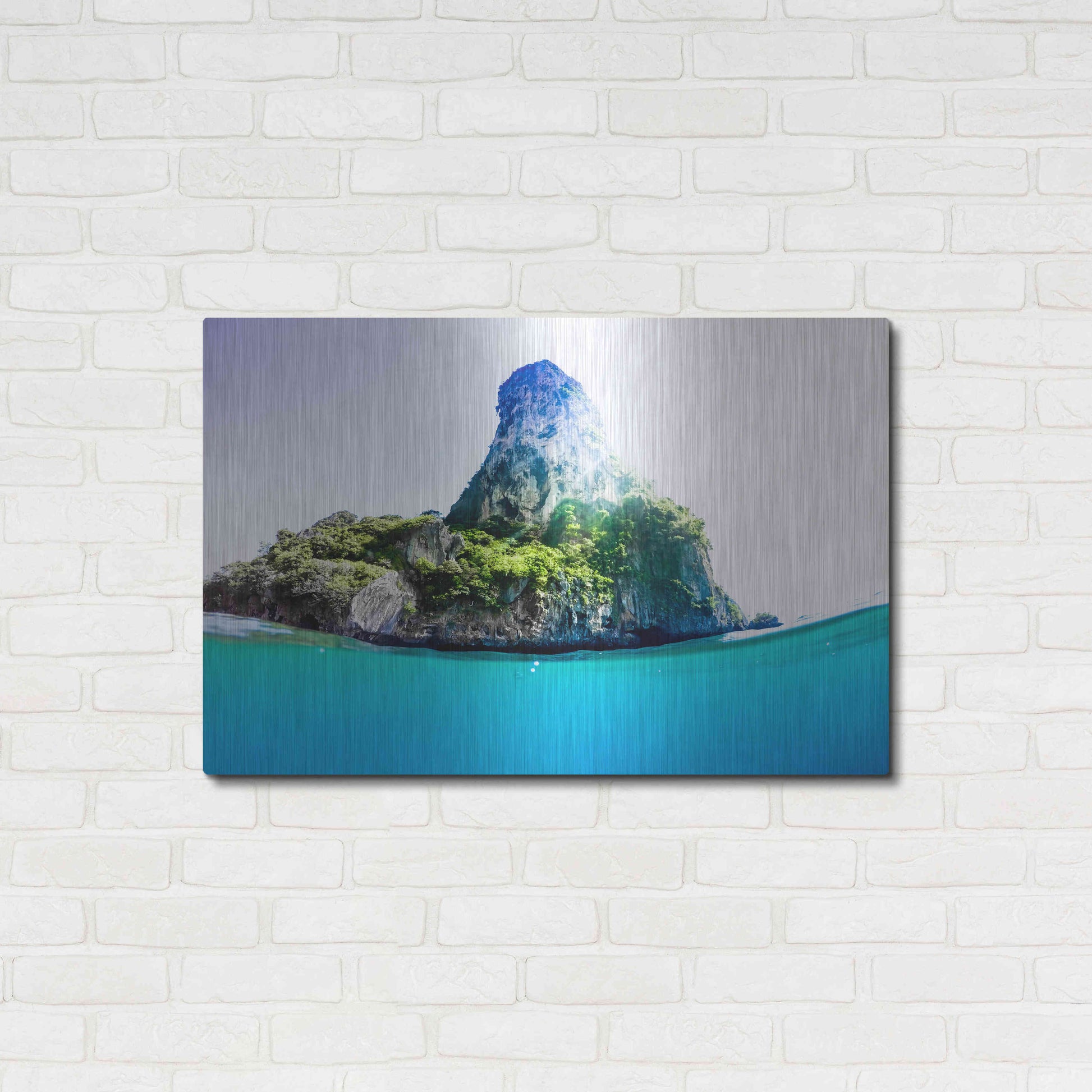 Luxe Metal Art 'Tropical Island' by Nicklas Gustafsson, Metal Wall Art,36x24