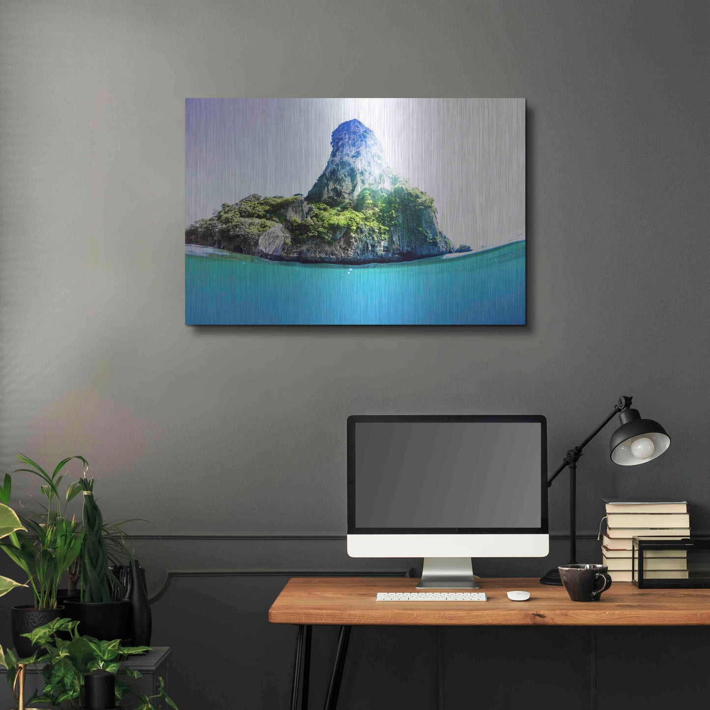 Luxe Metal Art 'Tropical Island' by Nicklas Gustafsson, Metal Wall Art,36x24