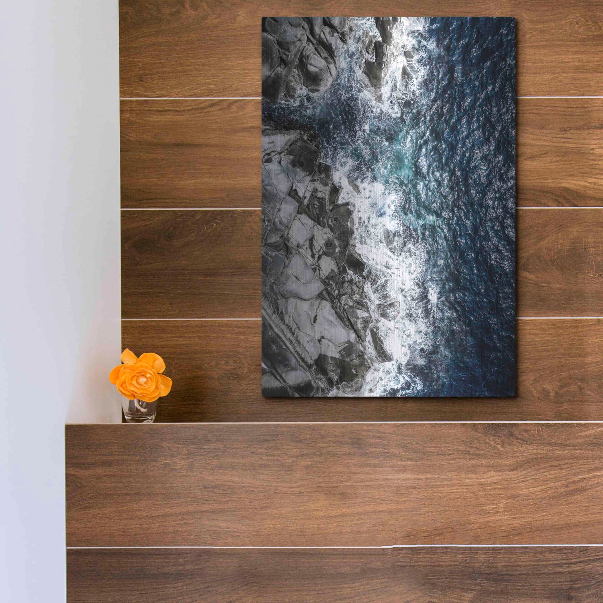 Luxe Metal Art 'Skagerrak Coastline' by Nicklas Gustafsson, Metal Wall Art,12x16