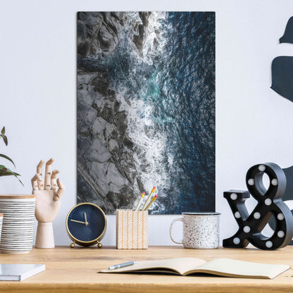 Luxe Metal Art 'Skagerrak Coastline' by Nicklas Gustafsson, Metal Wall Art,12x16