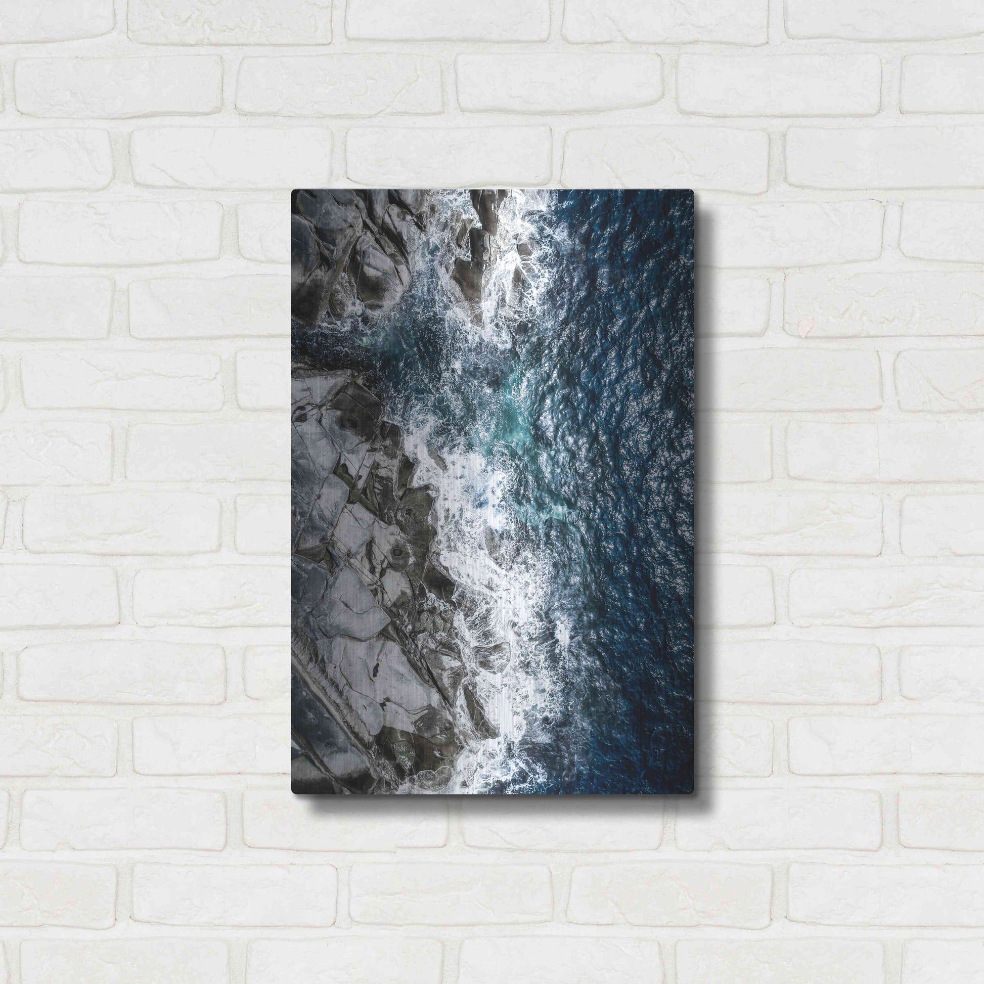 Luxe Metal Art 'Skagerrak Coastline' by Nicklas Gustafsson, Metal Wall Art,16x24