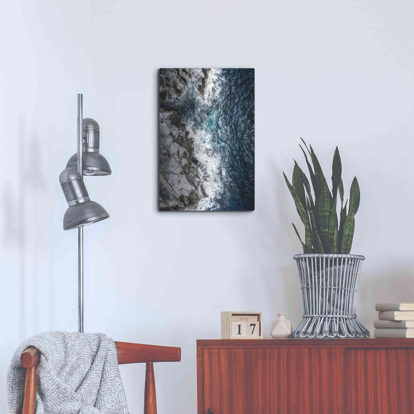 Luxe Metal Art 'Skagerrak Coastline' by Nicklas Gustafsson, Metal Wall Art,16x24