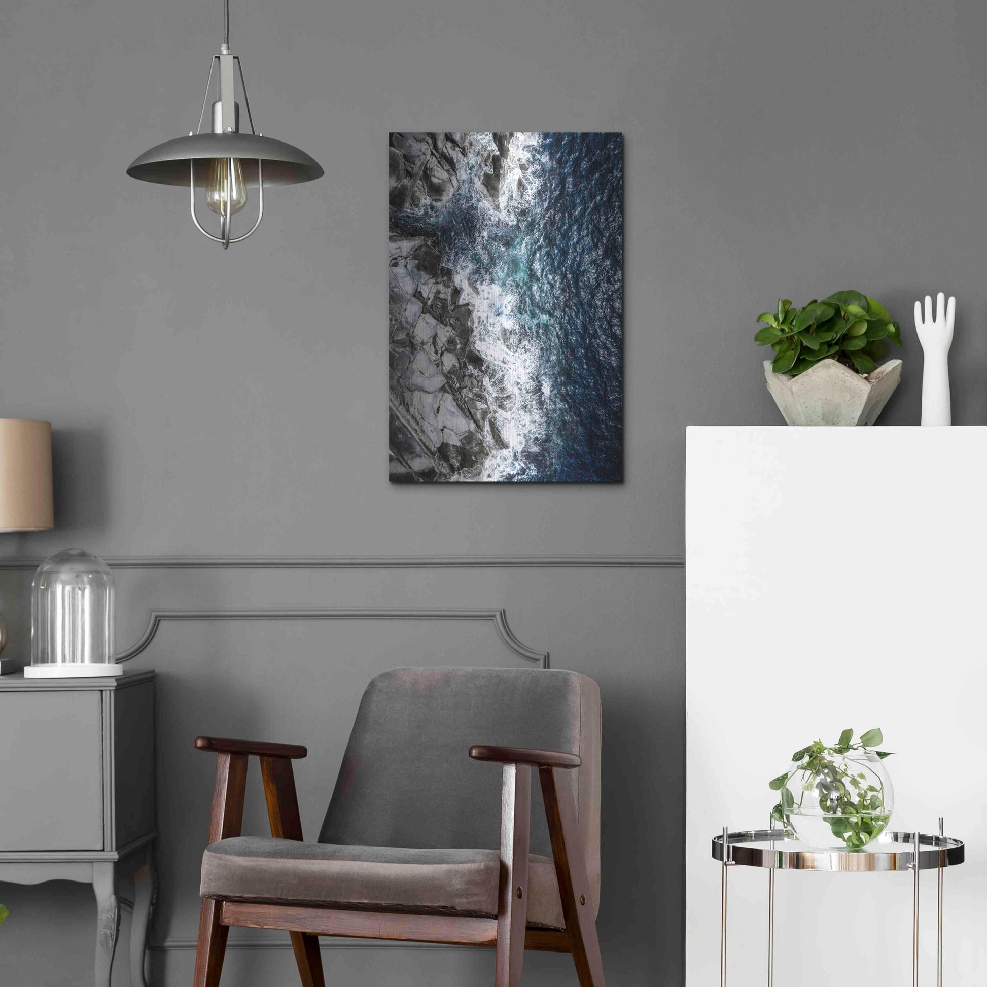 Luxe Metal Art 'Skagerrak Coastline' by Nicklas Gustafsson, Metal Wall Art,16x24