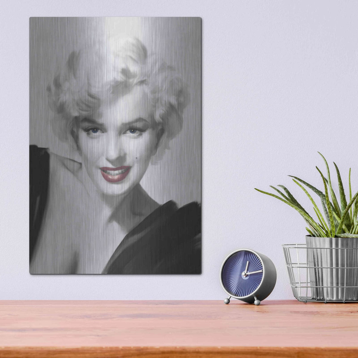 'The Look Red Lips' by Chris Consani – Metal Wall Art, 12x16 room view