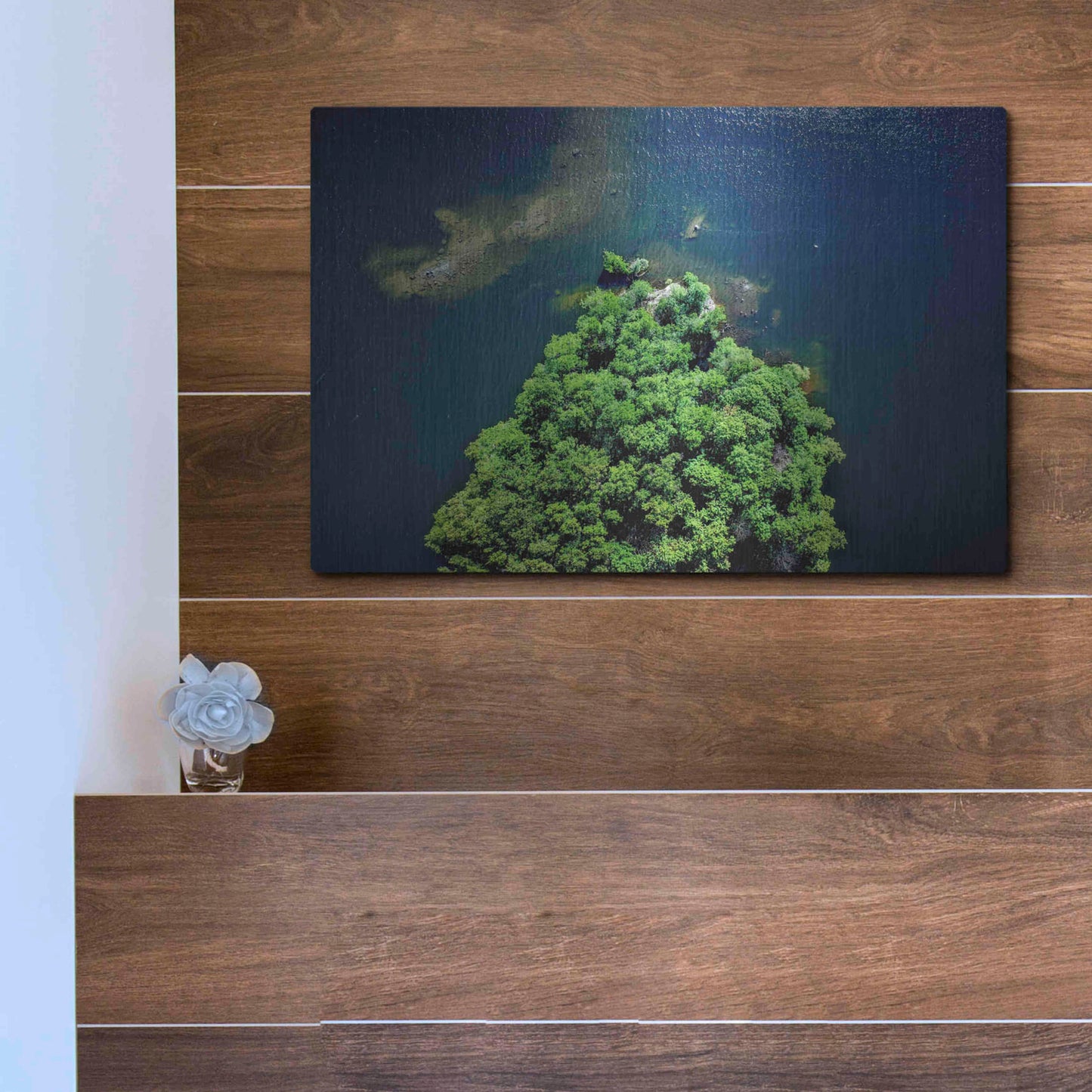 Luxe Metal Art 'Archipelago Island' by Nicklas Gustafsson, Metal Wall Art,16x12