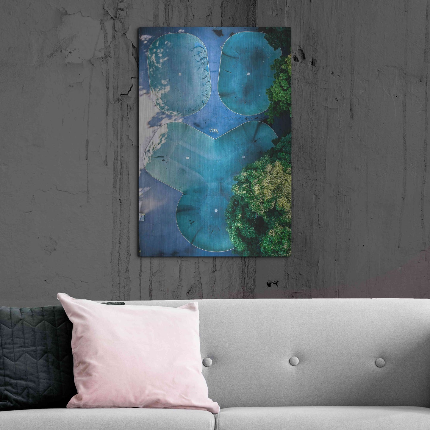 Luxe Metal Art 'Skatepark' by Nicklas Gustafsson, Metal Wall Art,24x36