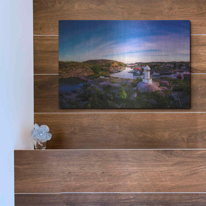 Luxe Metal Art 'Sunset Over Old Fishing Port' by Nicklas Gustafsson, Metal Wall Art,16x12