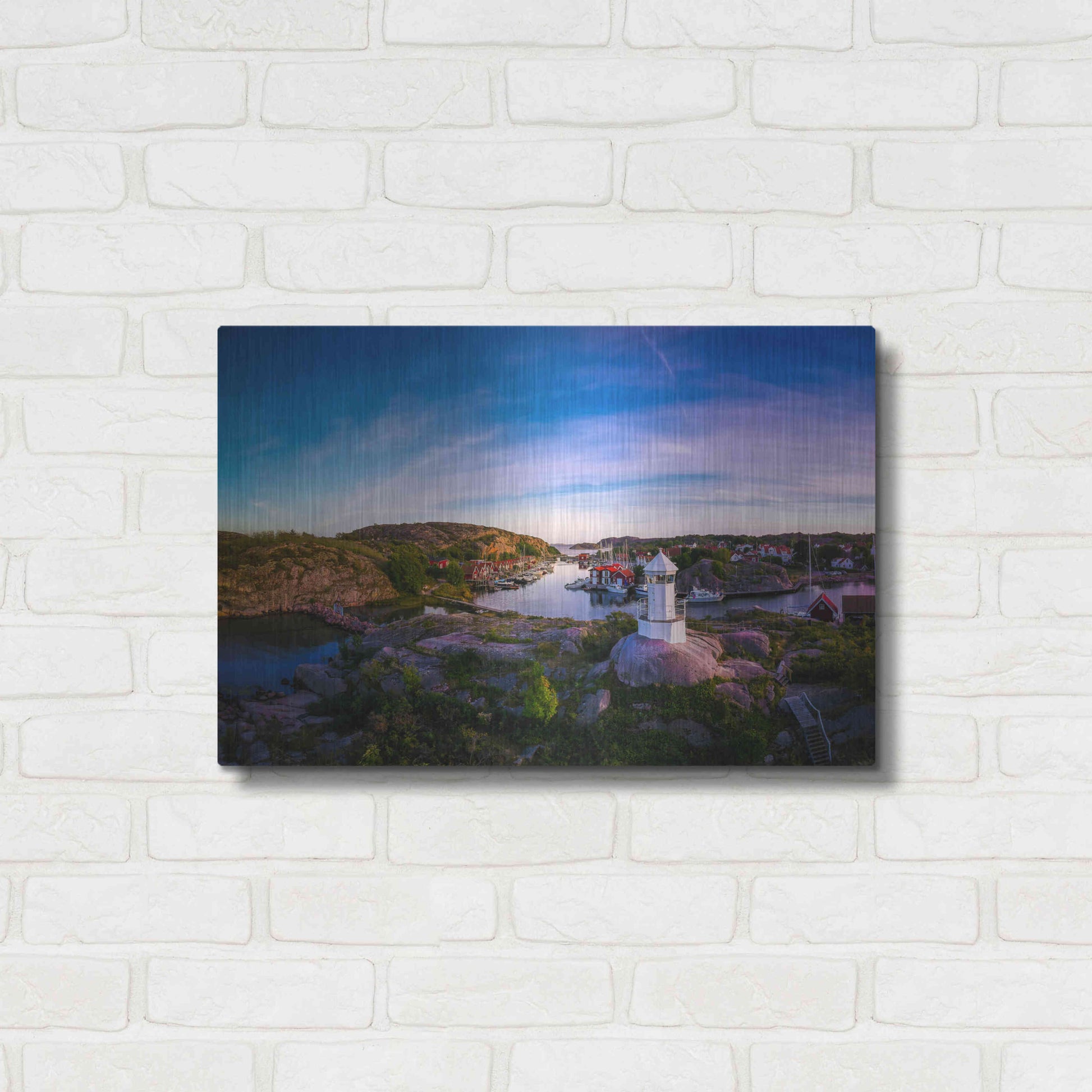 Luxe Metal Art 'Sunset Over Old Fishing Port' by Nicklas Gustafsson, Metal Wall Art,24x16