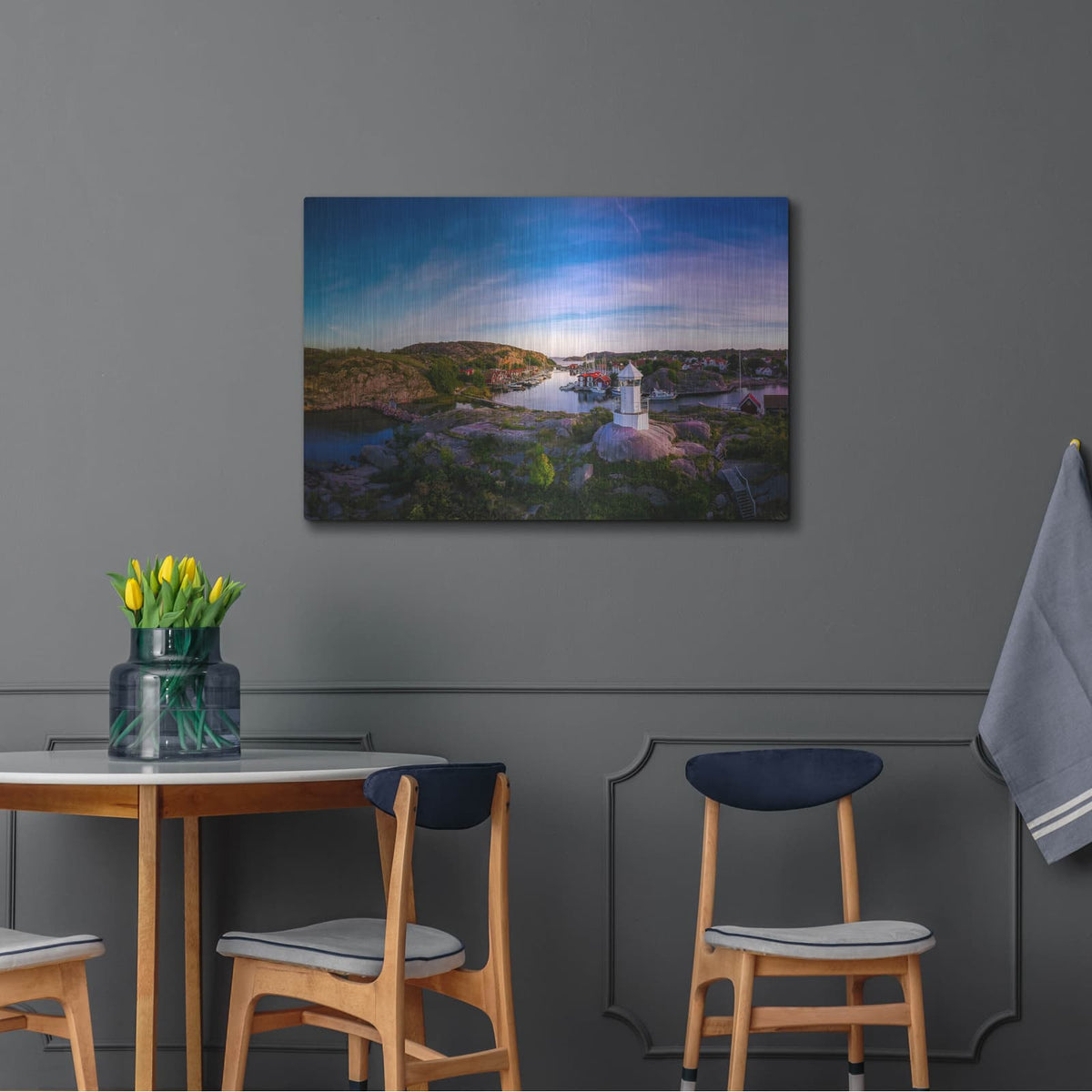 'Sunset Over Old Fishing Port' by Nicklas Gustafsson – Metal Wall Art, 36x24 room view