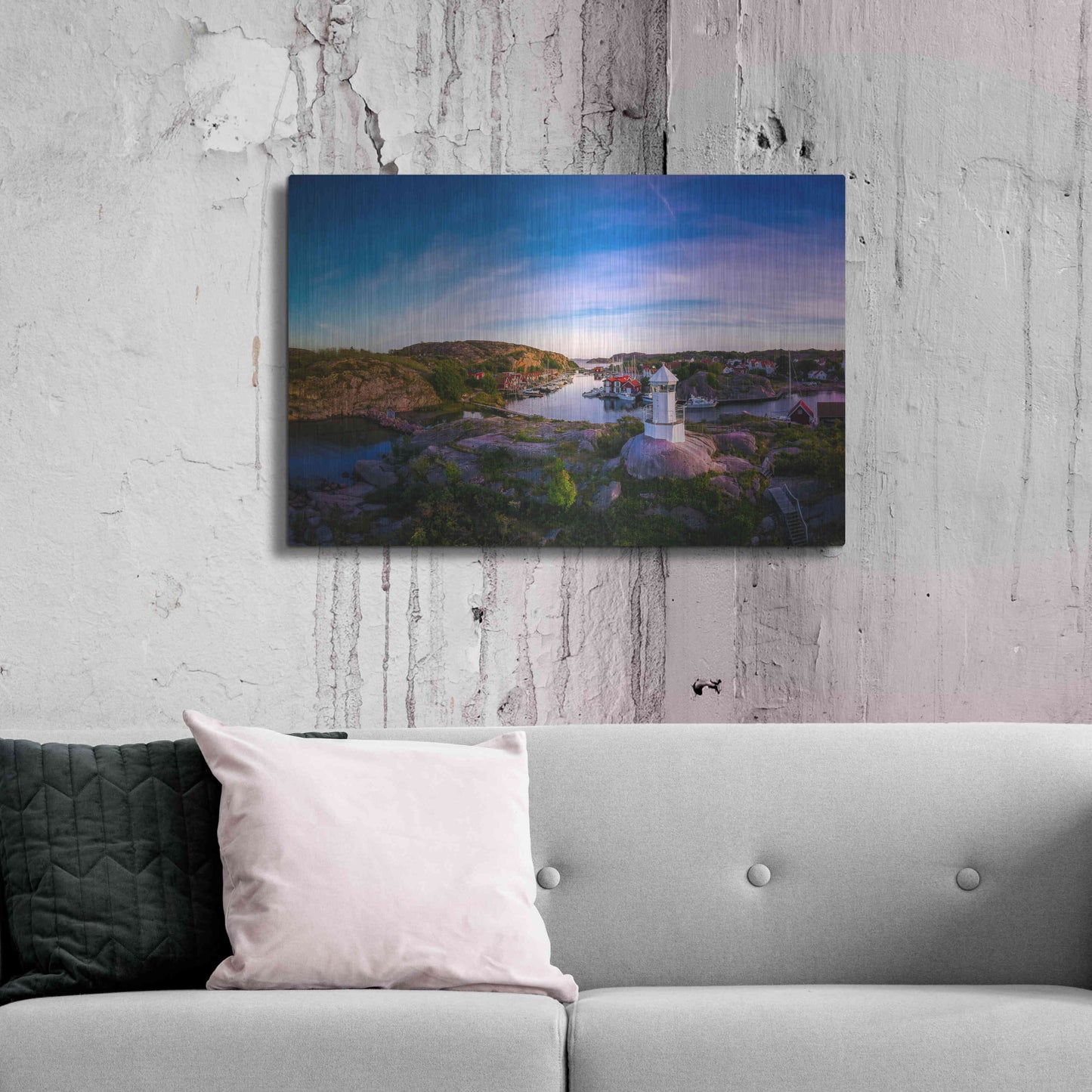 Luxe Metal Art 'Sunset Over Old Fishing Port' by Nicklas Gustafsson, Metal Wall Art,36x24