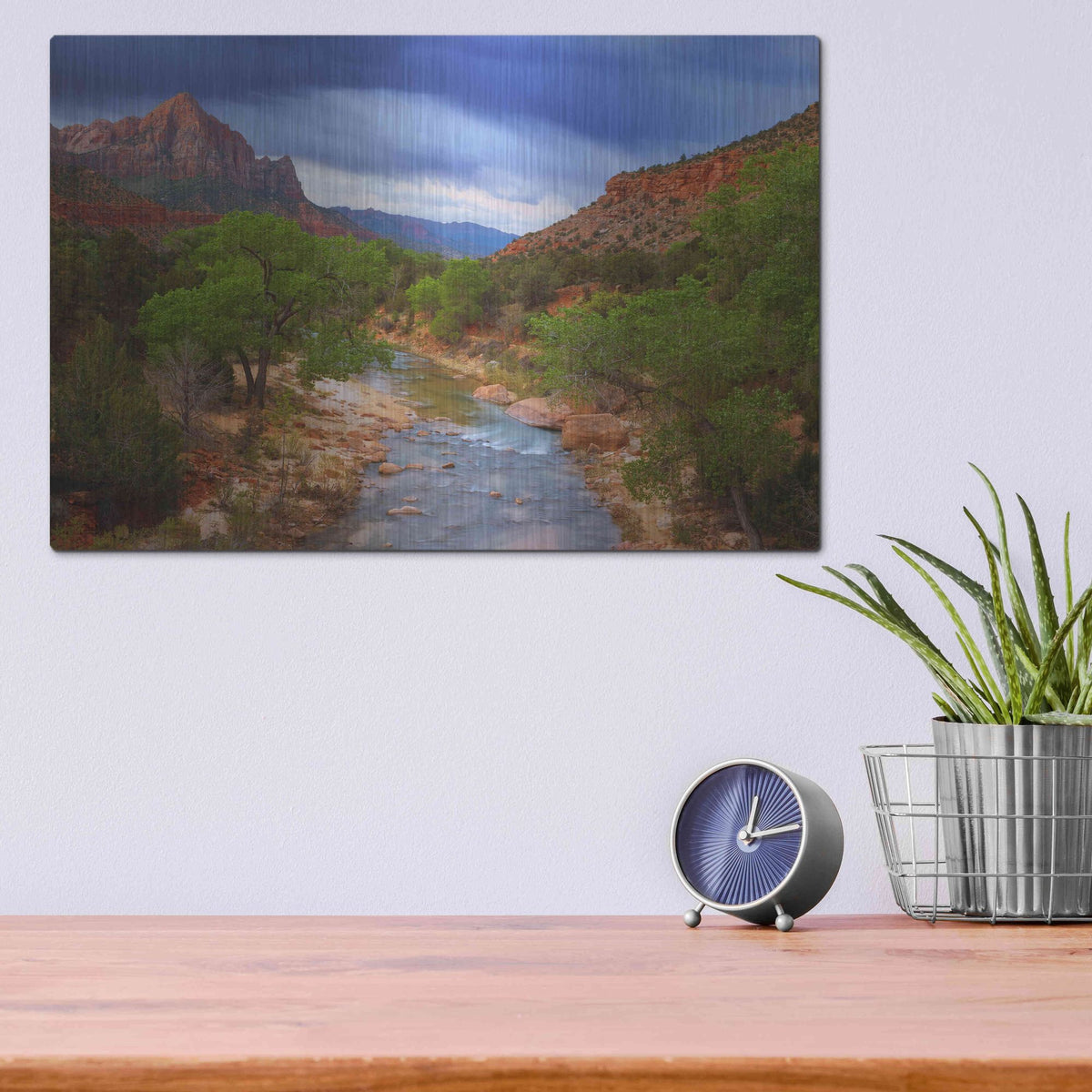 Luxe Metal Art 'A Zion Morning' by Darren White, Metal Wall Art,16x12