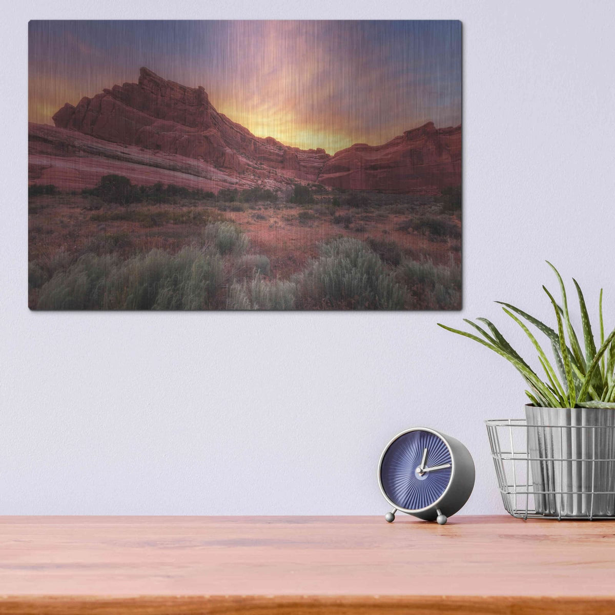 'Arches Sky Fire - Arches National Park' by Darren White – Metal Wall Art, 16x12 room view