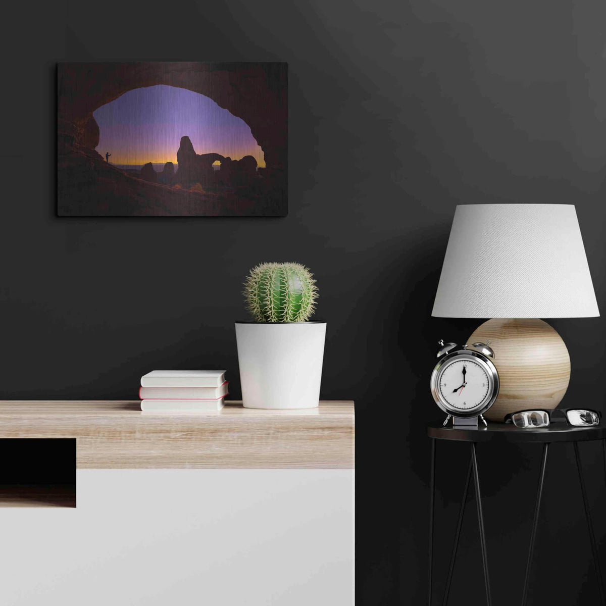 'Arches Witness - Arches National Park' by Darren White – Metal Wall Art, 24x16 room view