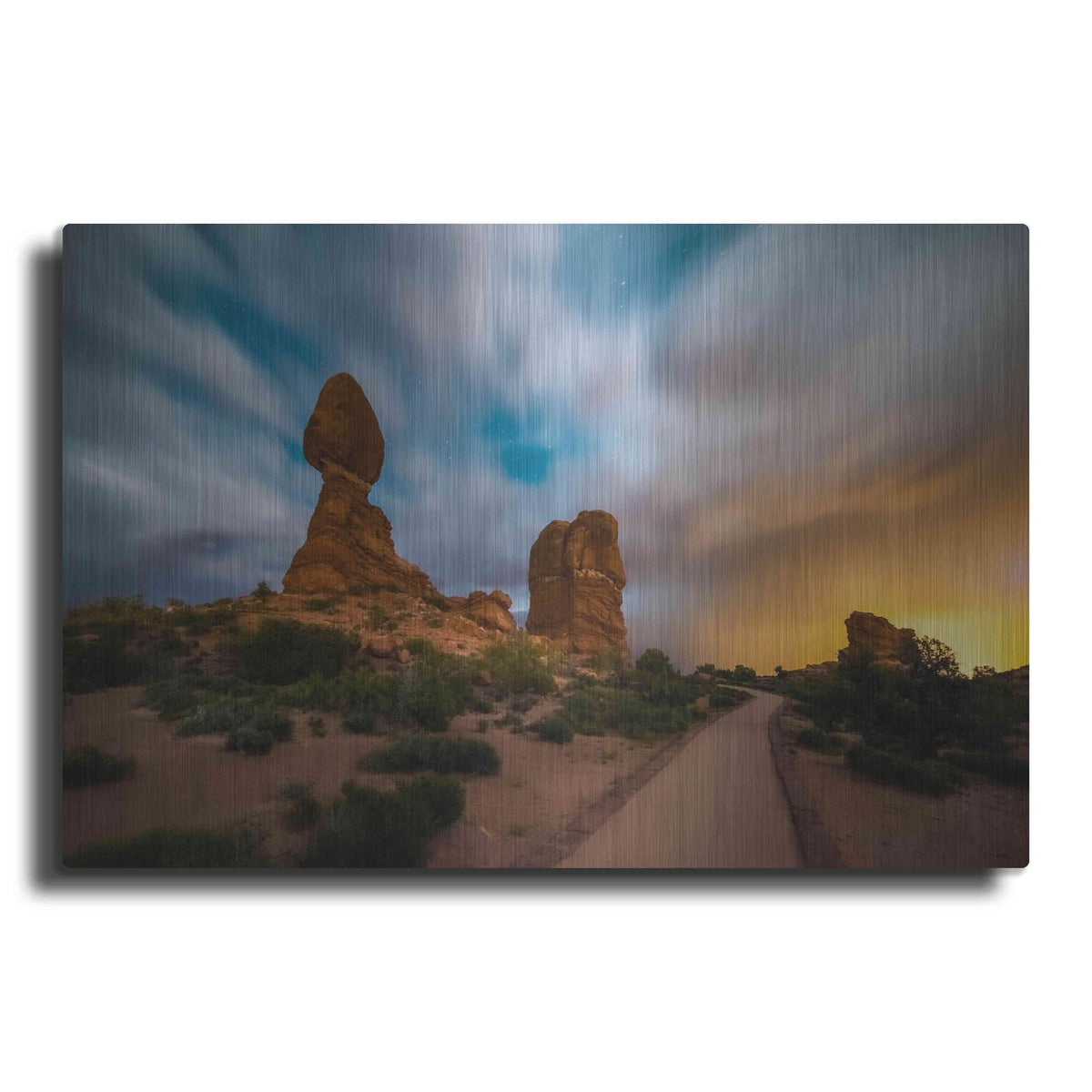 'Balanced Light show - Arches National Park' by Darren White – Metal Wall Art