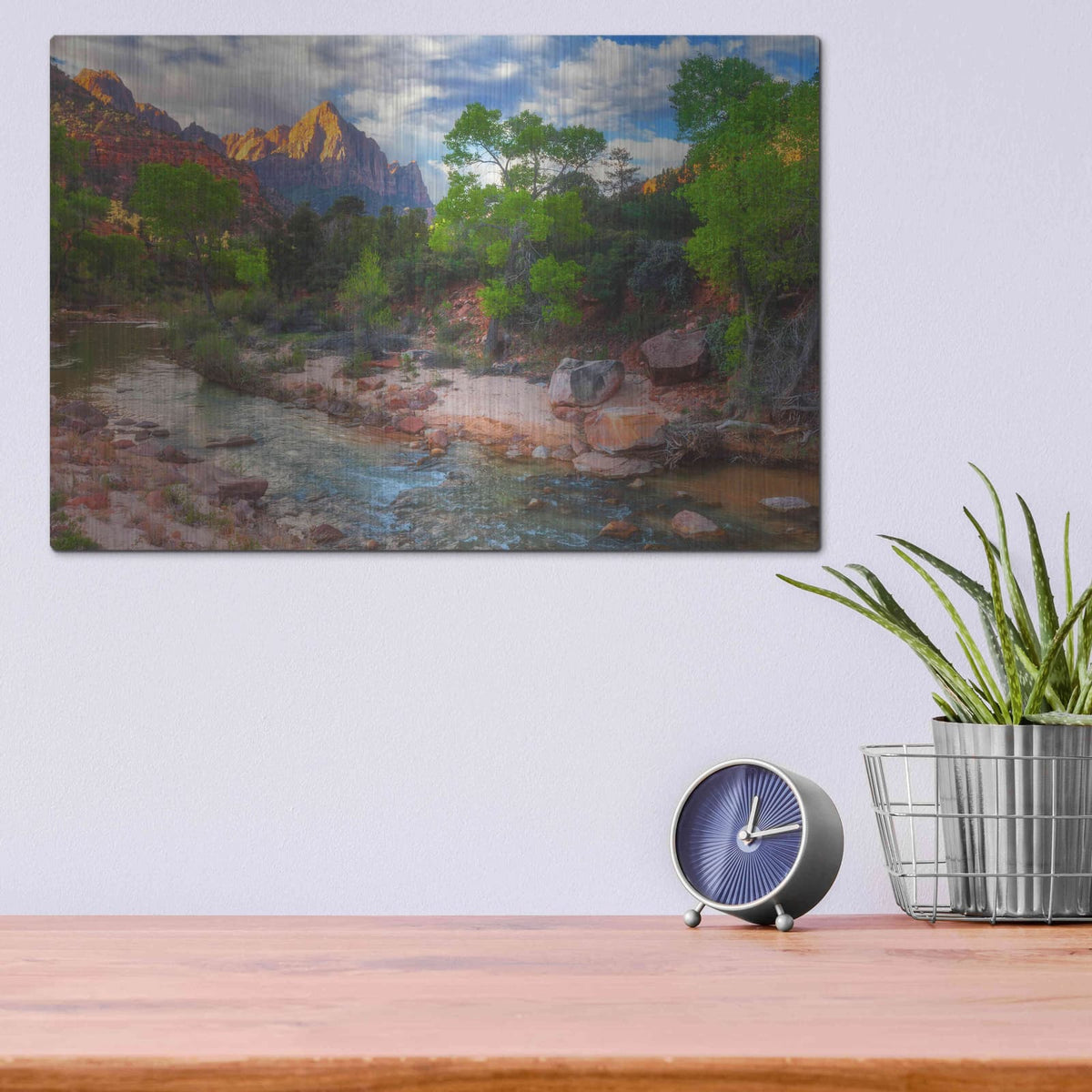 'Banks of Zion - Zion National Park' by Darren White – Metal Wall Art, 16x12 room view