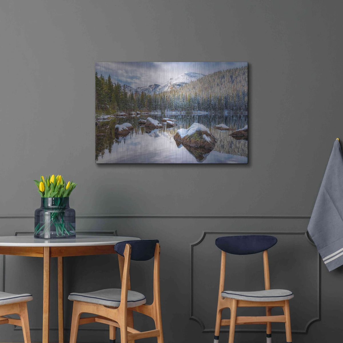 'Bear Lake Holiday - Rocky Mountain National Park' by Darren White – Metal Wall Art, 36x24 room view