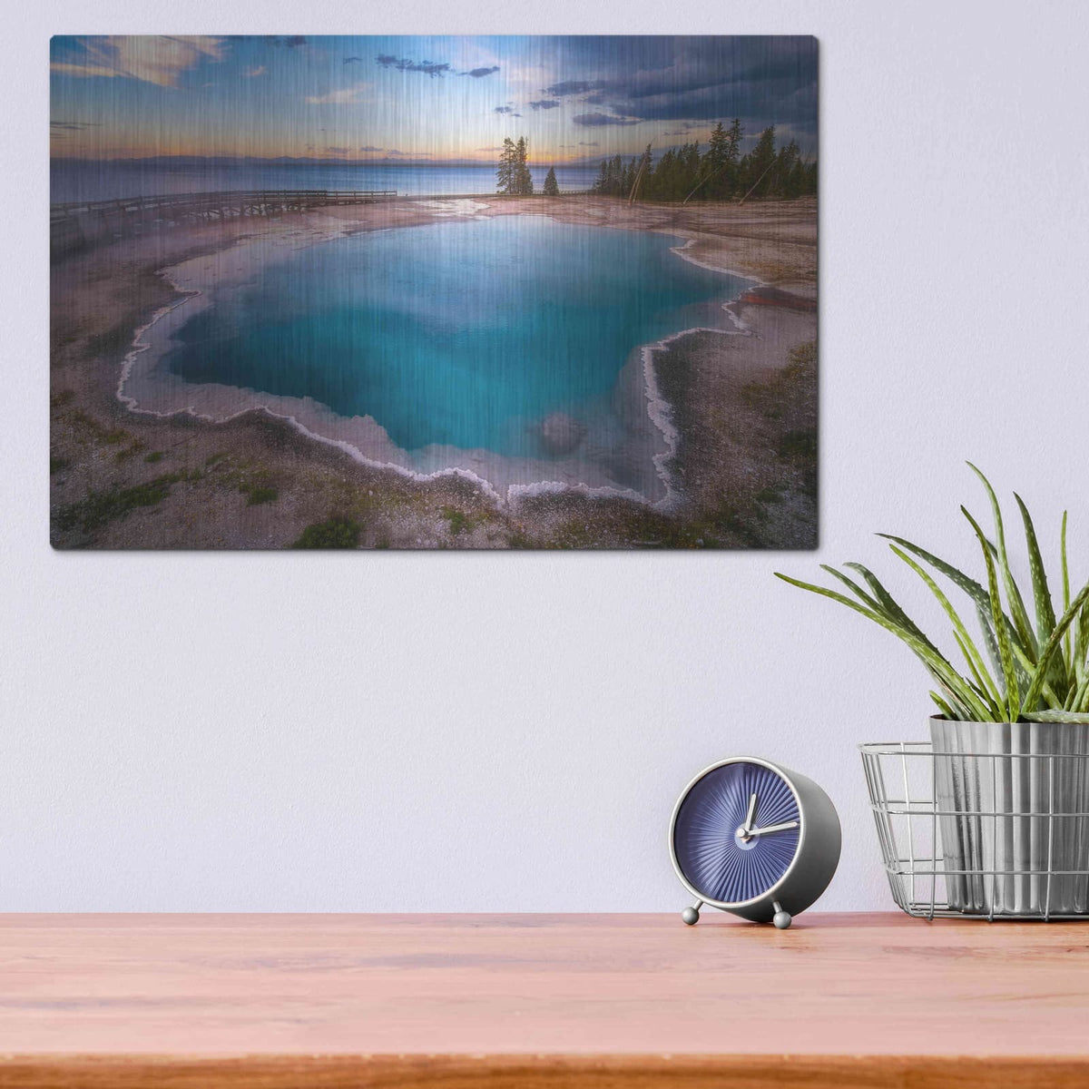 'Deep Blue - Yellowstone National Park' by Darren White – Metal Wall Art, 16x12 room view