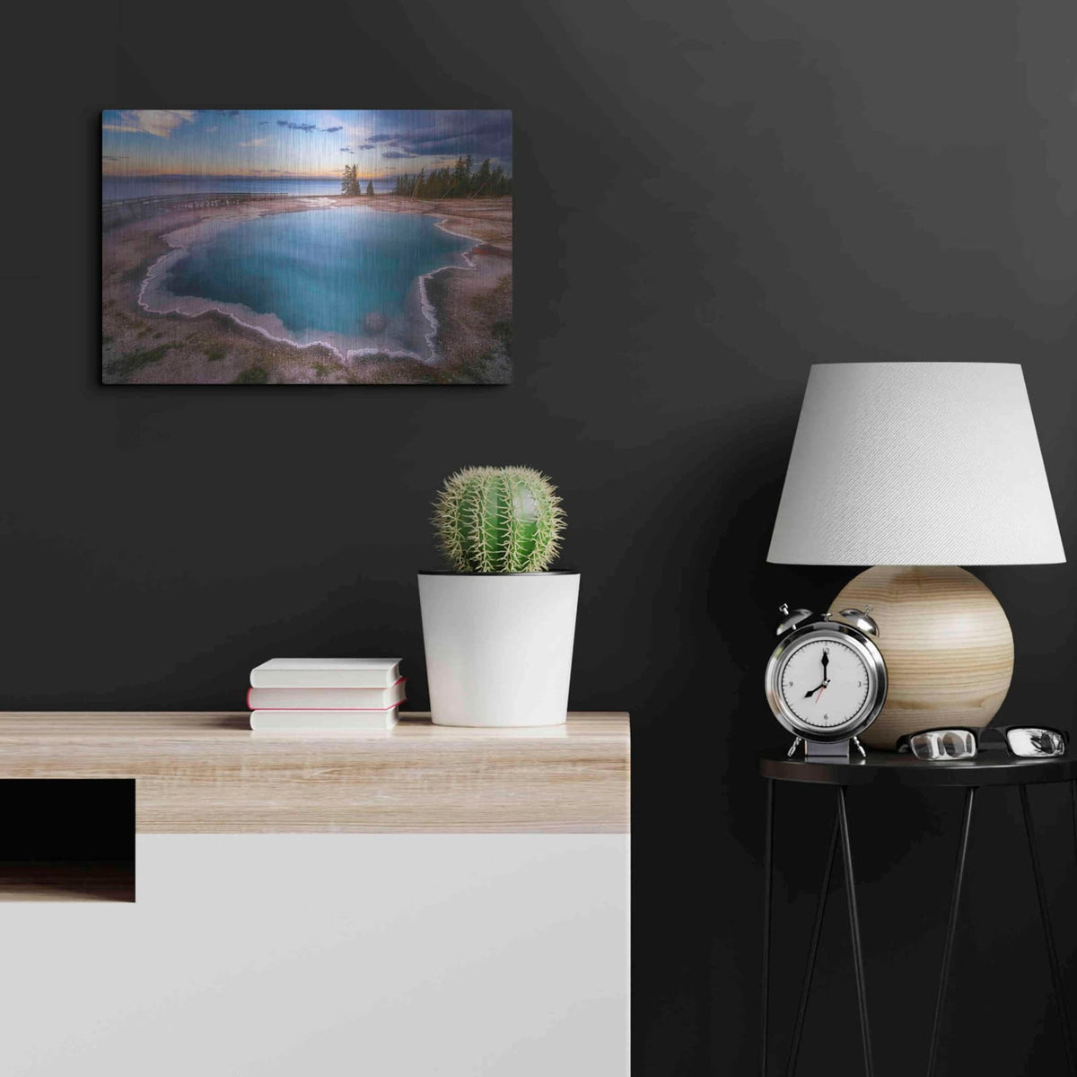 'Deep Blue - Yellowstone National Park' by Darren White – Metal Wall Art, 24x16 room view