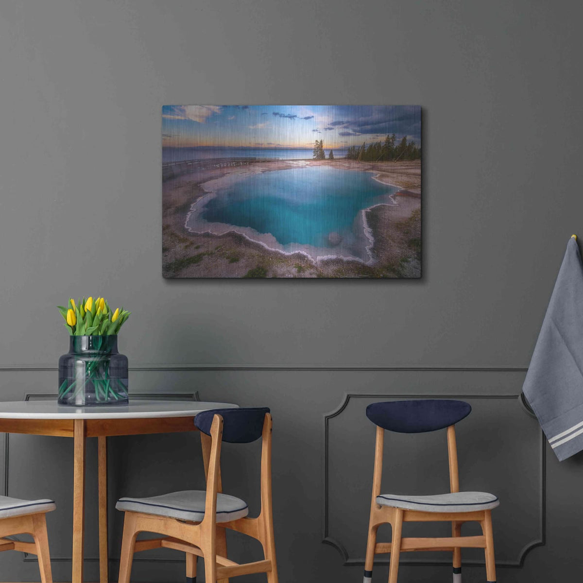 'Deep Blue - Yellowstone National Park' by Darren White – Metal Wall Art, 36x24 room view