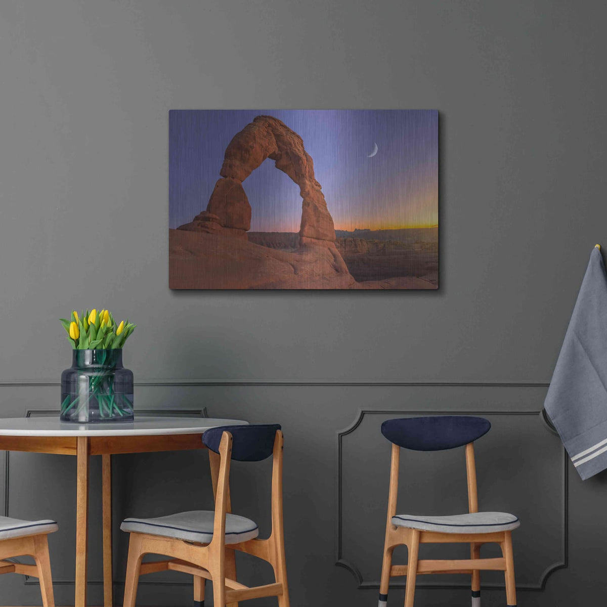 'Delicate Moon - Arches National Park' by Darren White – Metal Wall Art, 36x24 room view