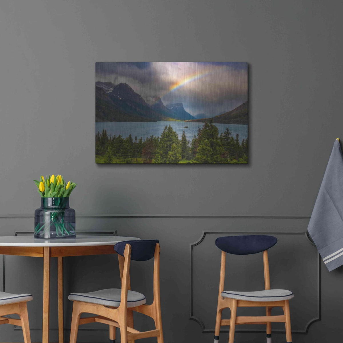 'Glacier Rainbow - Glacier National Park' by Darren White – Metal Wall Art, 36x24 room view