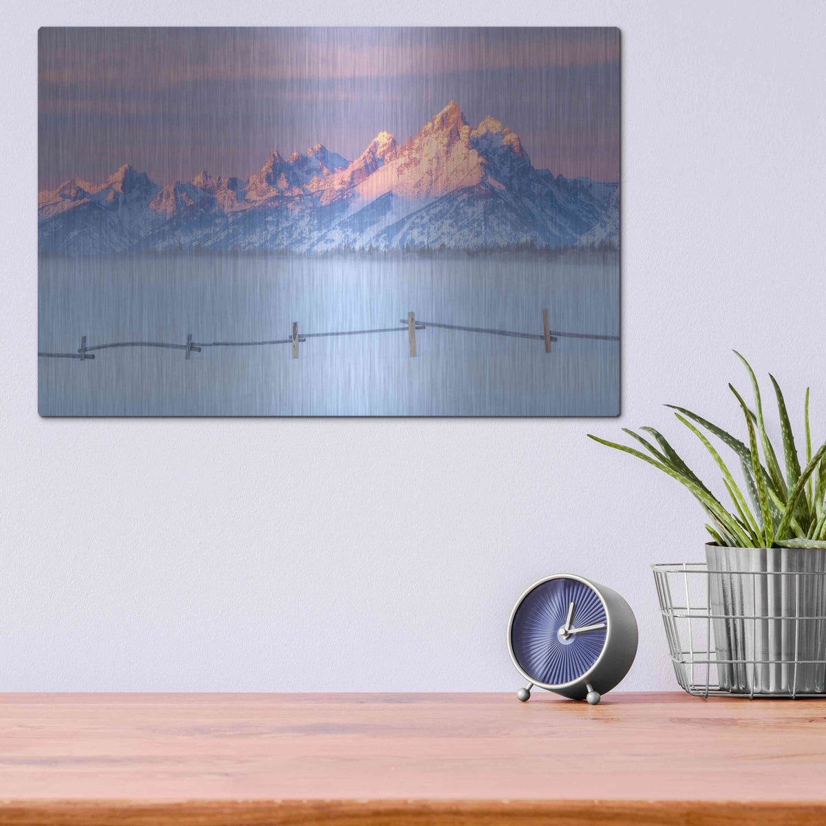 Luxe Metal Art 'Let there be Light - Grand Teton National Park' by Darren White, Metal Wall Art,16x12