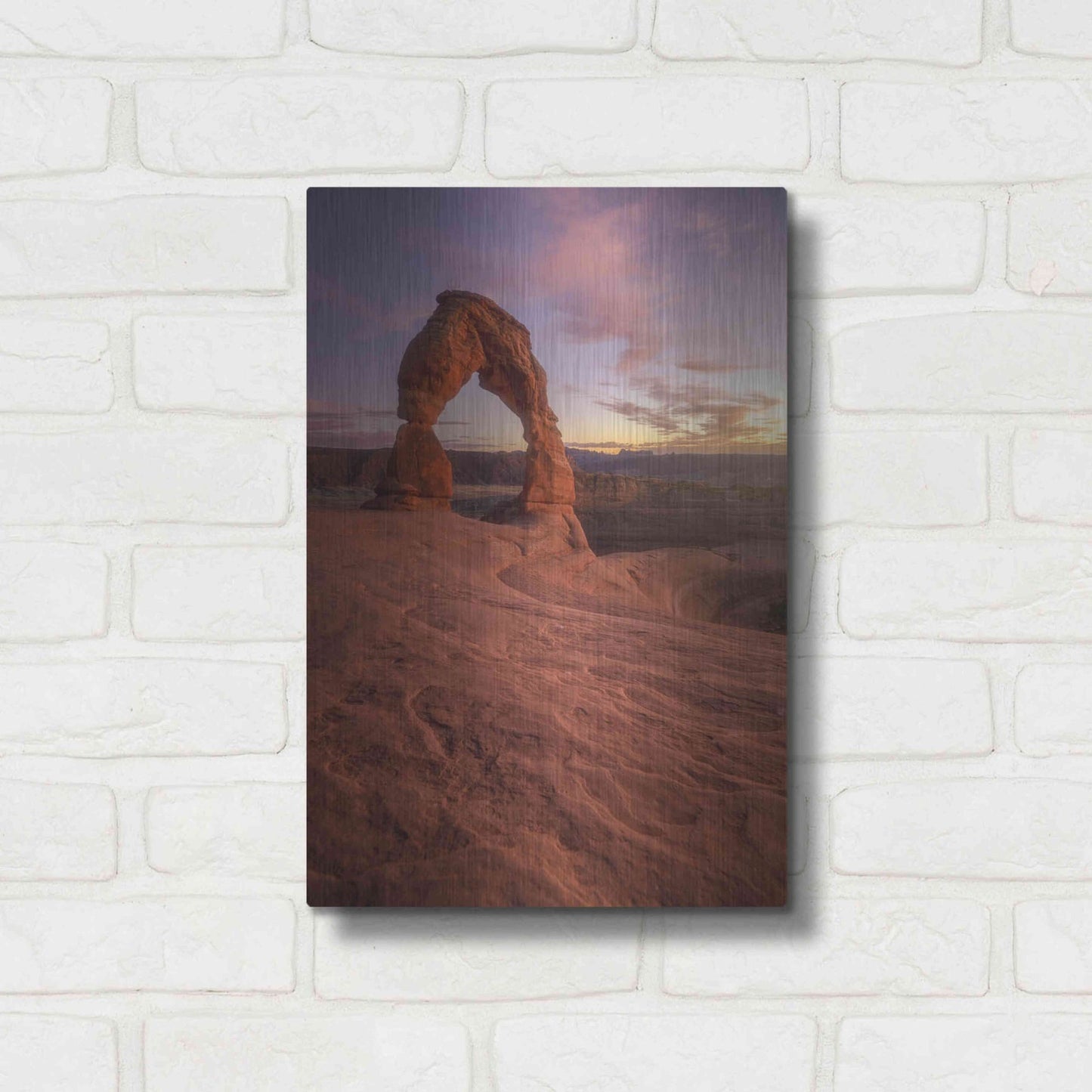 Luxe Metal Art 'Lonesome Sunset - Arches National Park' by Darren White, Metal Wall Art,12x16