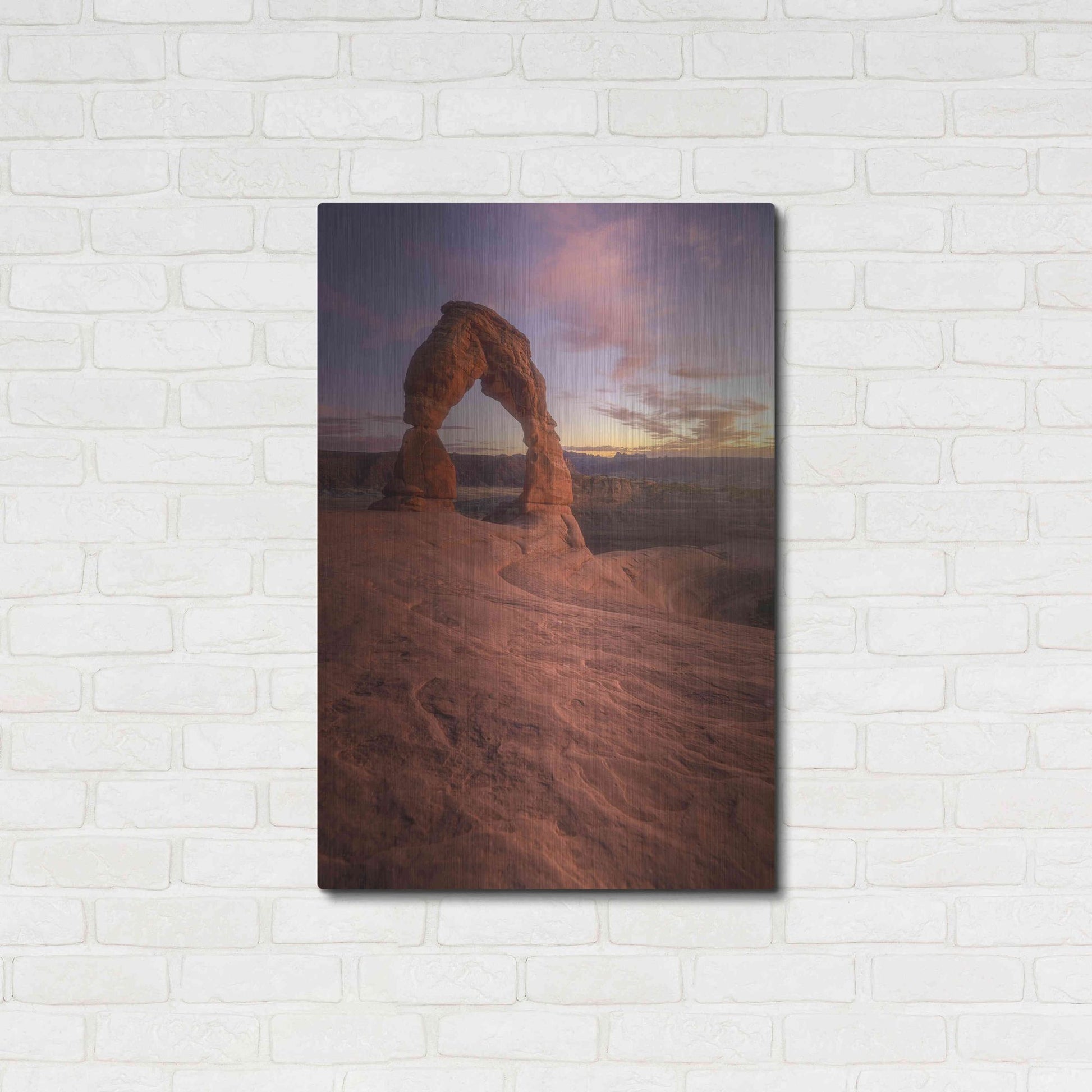 Luxe Metal Art 'Lonesome Sunset - Arches National Park' by Darren White, Metal Wall Art,24x36