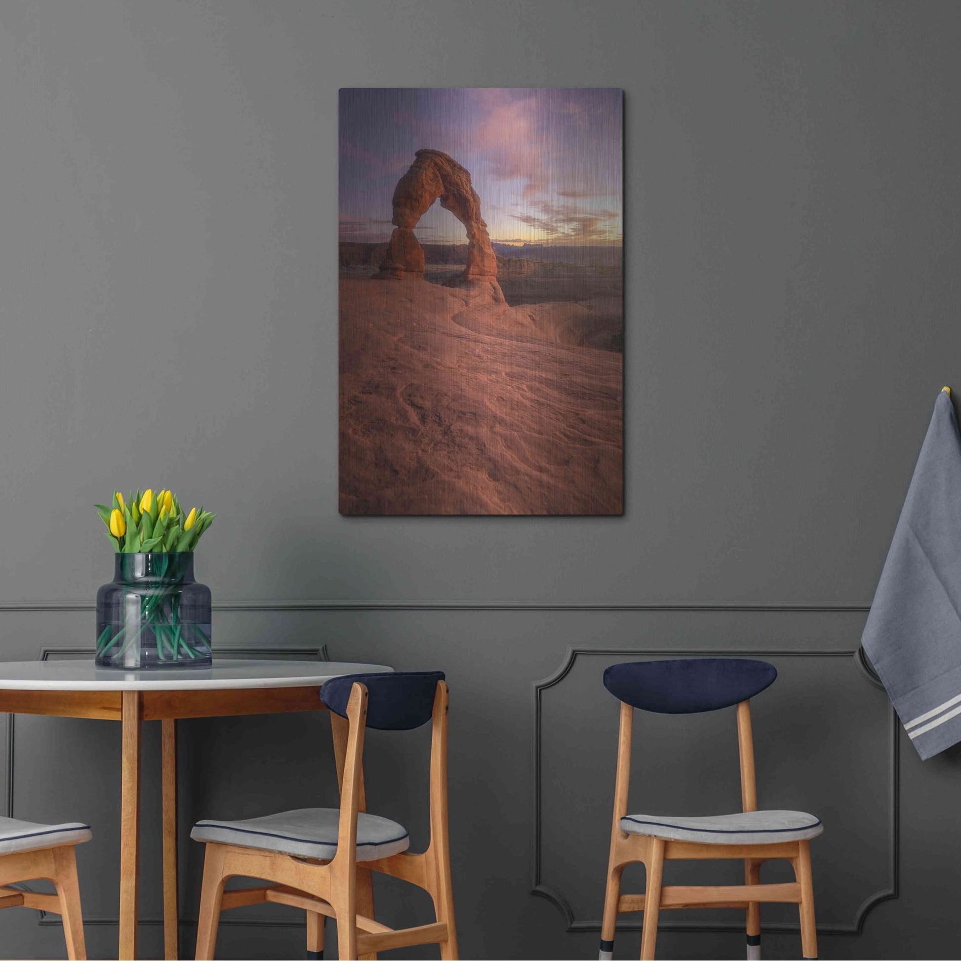 Luxe Metal Art 'Lonesome Sunset - Arches National Park' by Darren White, Metal Wall Art,24x36