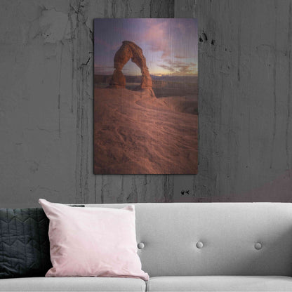 Luxe Metal Art 'Lonesome Sunset - Arches National Park' by Darren White, Metal Wall Art,24x36