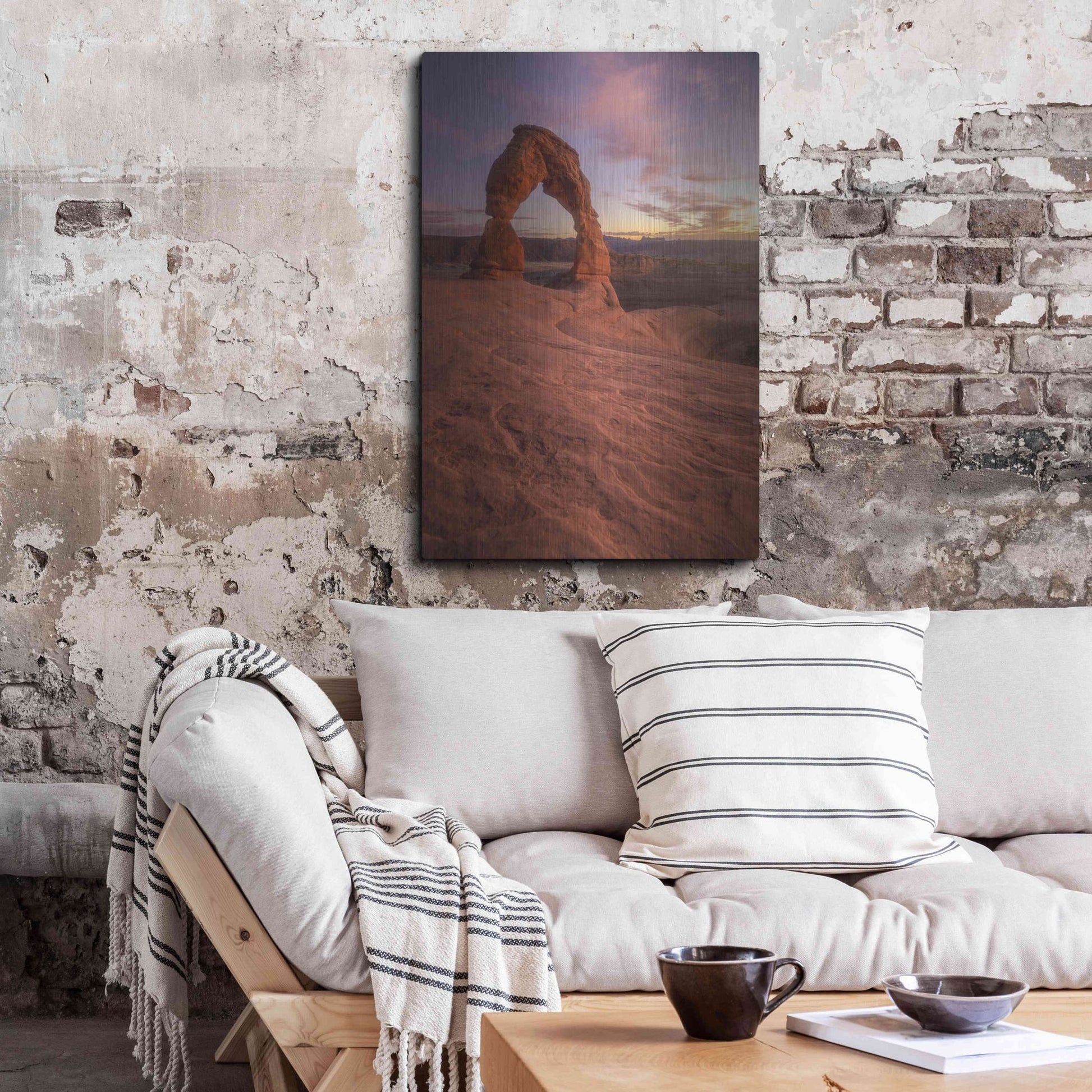 Luxe Metal Art 'Lonesome Sunset - Arches National Park' by Darren White, Metal Wall Art,24x36