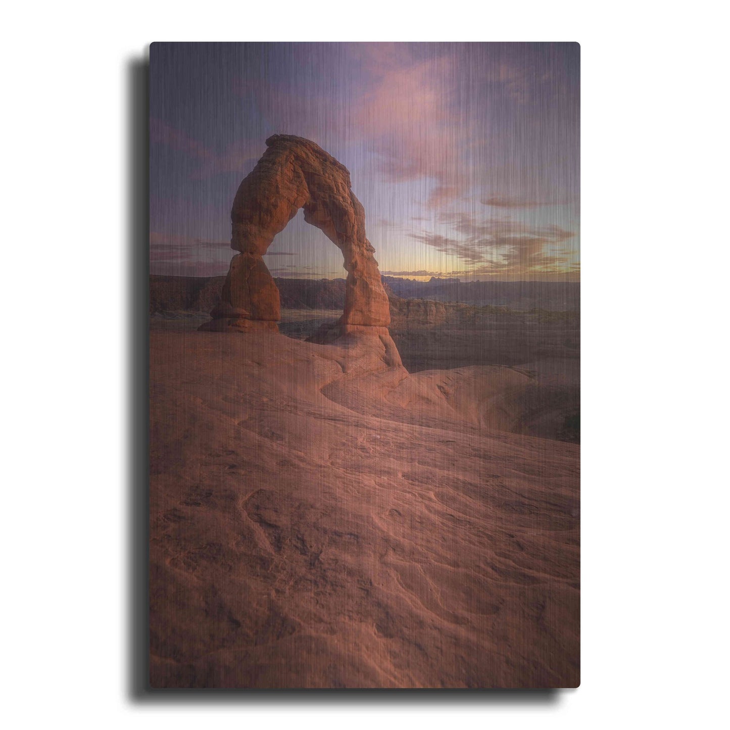 Luxe Metal Art 'Lonesome Sunset - Arches National Park' by Darren White, Metal Wall Art