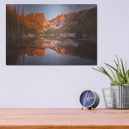 Luxe Metal Art 'Magic Morning Light - Rocky Mountain National Park' by Darren White, Metal Wall Art,16x12