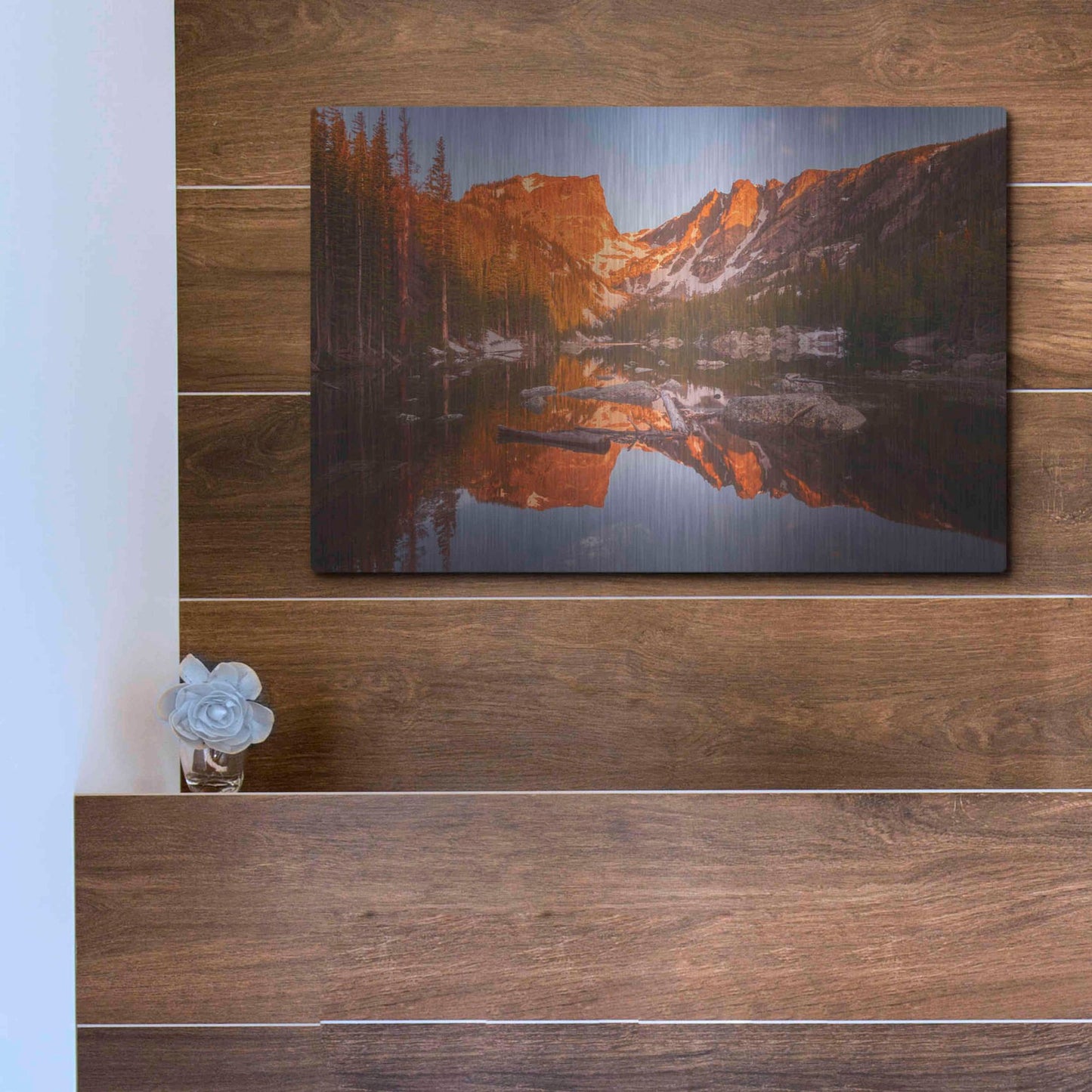 Luxe Metal Art 'Magic Morning Light - Rocky Mountain National Park' by Darren White, Metal Wall Art,16x12